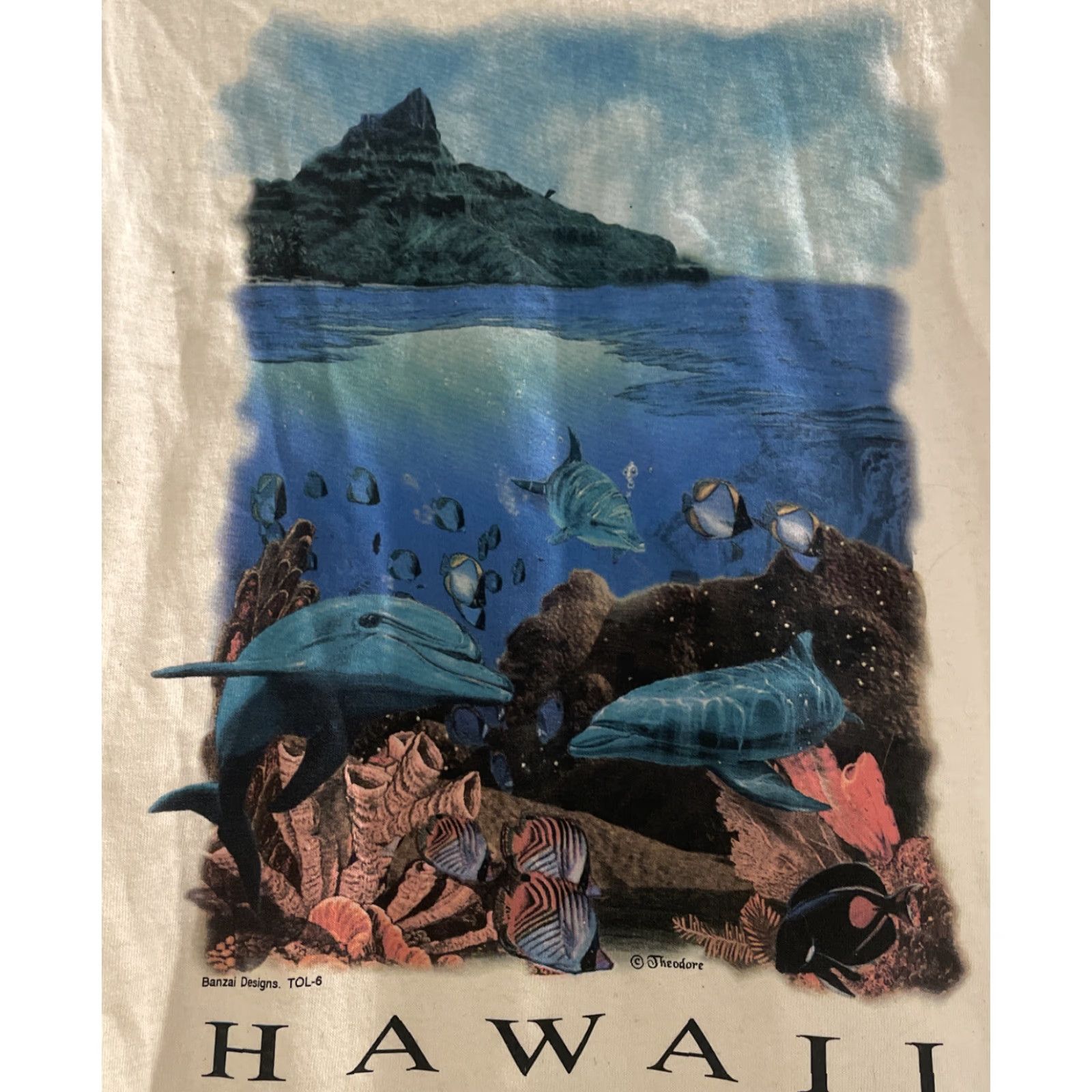 Hanes VINTAGE Hanes Beefy-T T-Shirt Double-Sided Fishes Of Hanauma Bay Hawaii Solid Crew Neck Small S Beige Men’s 90s Nature Animals Hawaii Retro Dept Men Size US S / EU 44-46 / 1 - 2 Thumbnail
