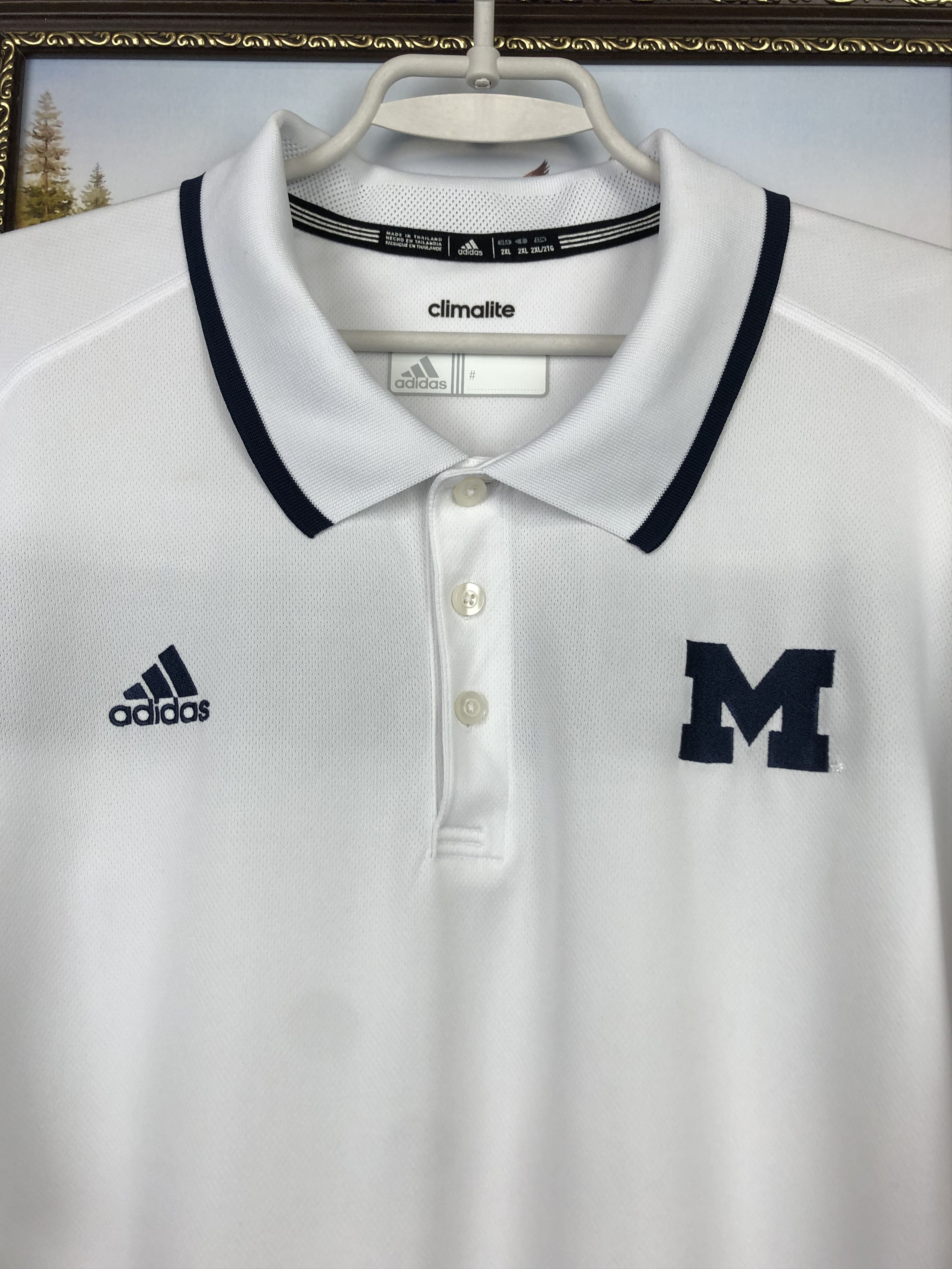 Adidas Adidas Michigan Wolverines White NCAA Shirt Climalite Jersey Size US XXL / EU 58 / 5 - 3 Thumbnail
