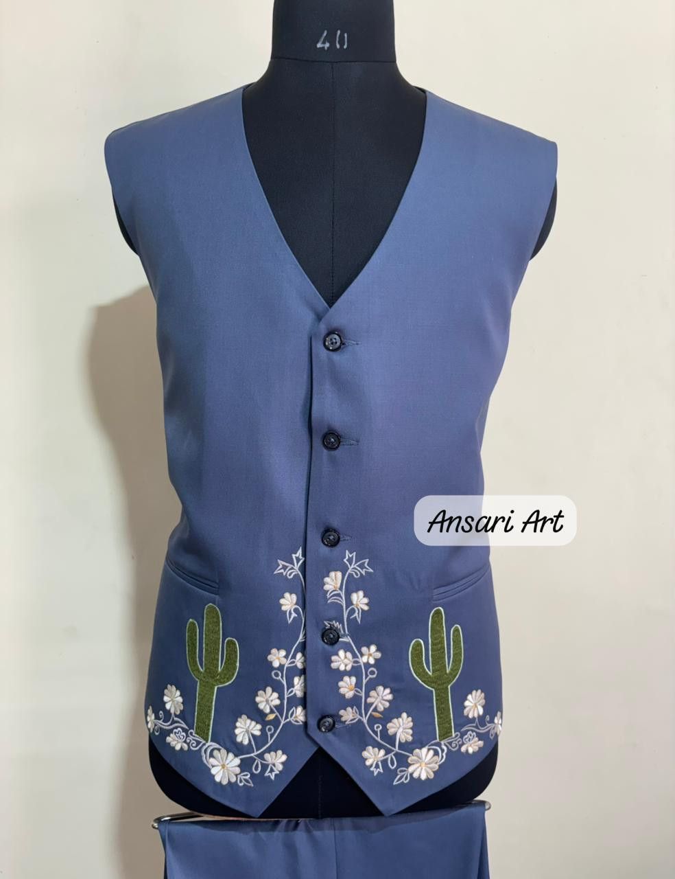 Other Men 3PC Customized floral, cactus embroidery western outfit Size 44L - 5 Thumbnail
