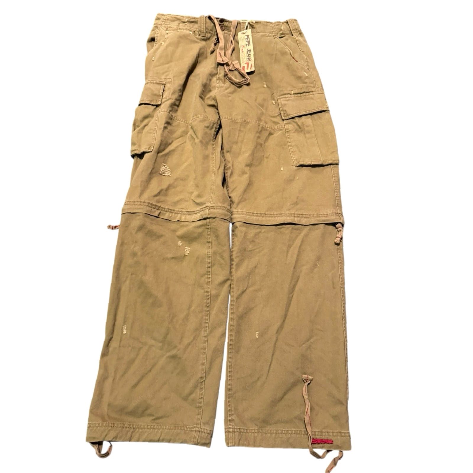 Pepe Jeans VINTAGE Pepe Jeans London CHRIS Convertible Cargo Pants Shorts 34x33 Mocha Baggy Men Cargo Pants 34 Regular Mocha/Khaki Size US 34 / EU 50 - 3 Thumbnail
