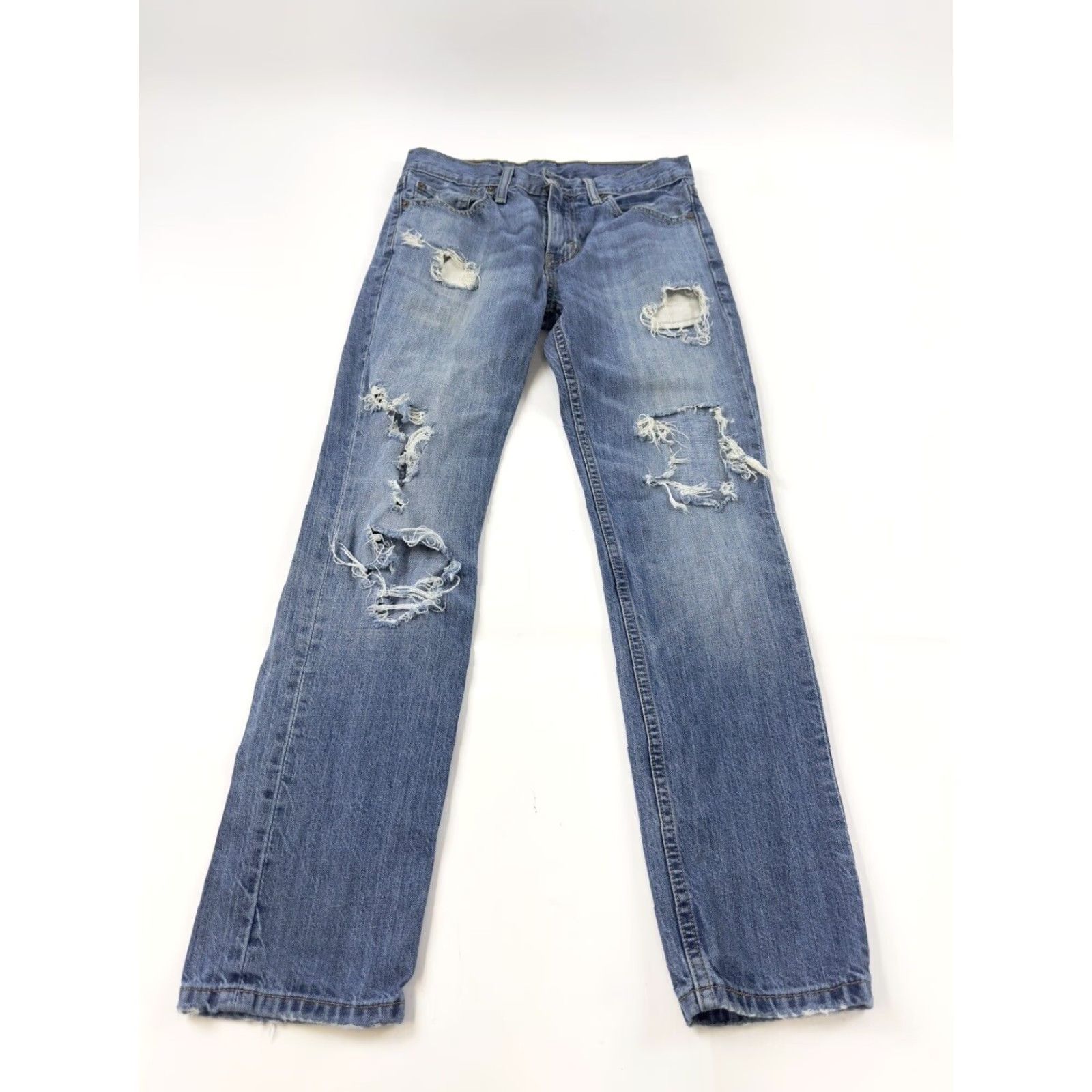 Levi's Levi’s 511 Jeans Slim Distressed 29x30 Mens Blue Regular Waist 29 Inseam 30 Zip Closure Size US 29 - 2 Thumbnail