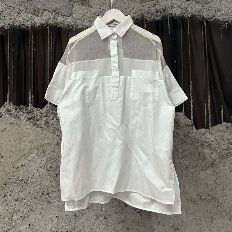 Valentino Valentino White Summer Short Sleeve Shirt 0089 Size ONE SIZE - 1 Thumbnail