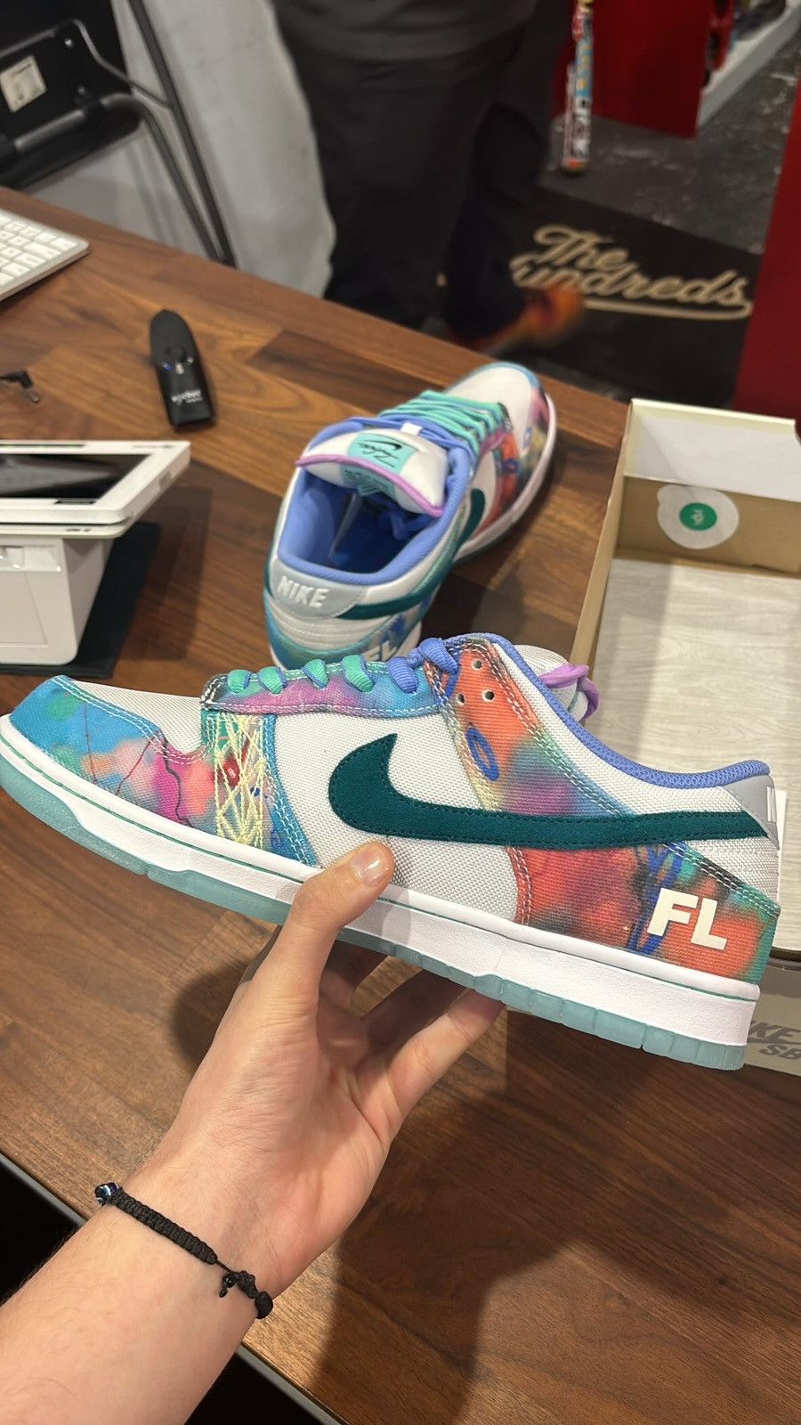 image of Nike Sb Dunk Low X Futura Laboratories “Bleached Aqua” Shoes in White, Men's (Size 11)