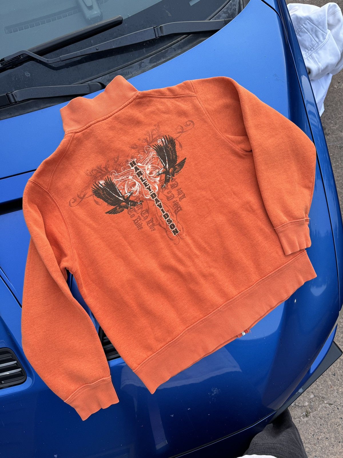 40〜50s Harley Davidson Zip Sweatshirt Harley Davidson × Vintage Vintage Harley Davidson orange