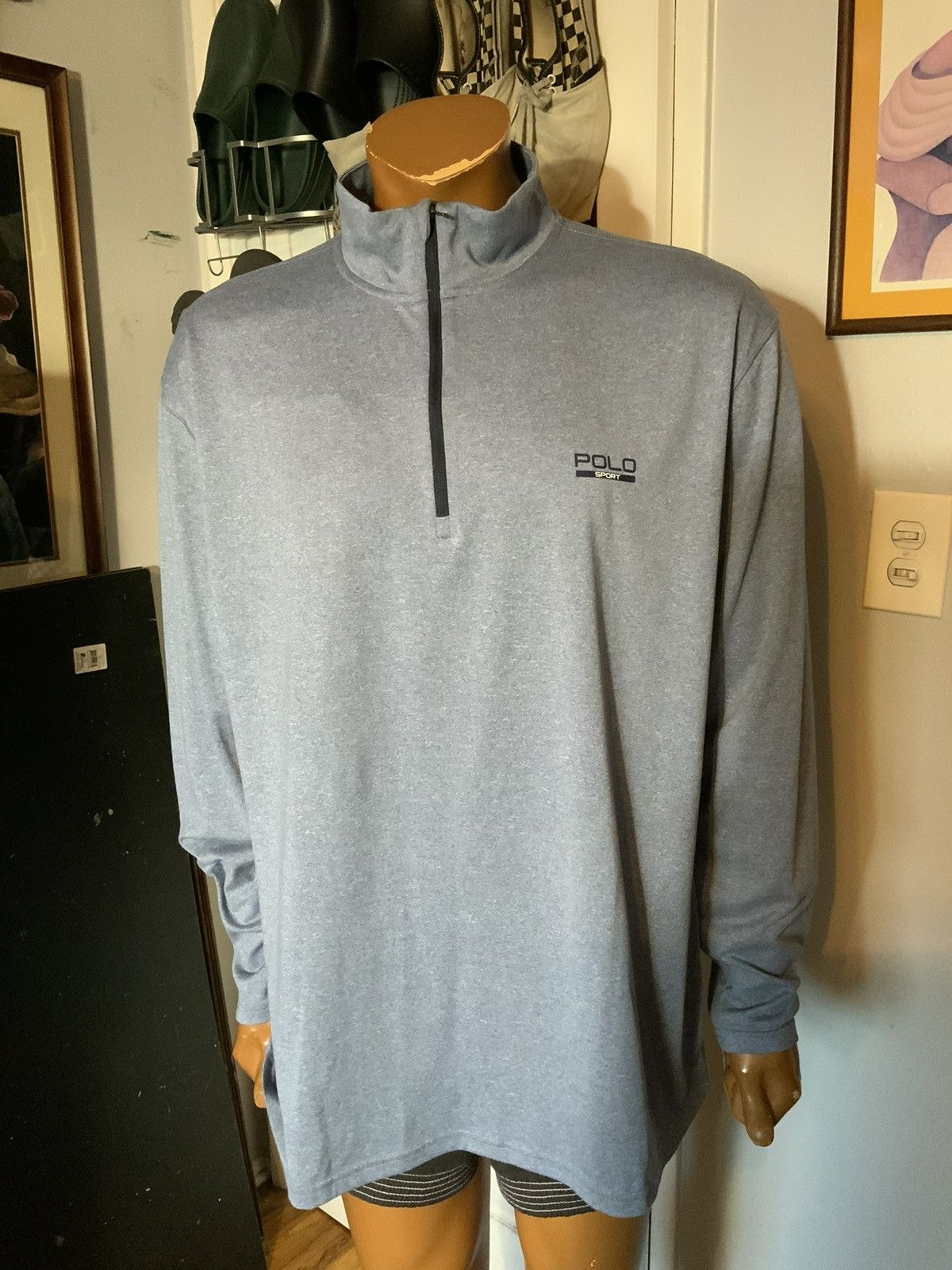Polo Ralph Lauren × Ralph Lauren Sport Polo Sport Performance Thermovent 1/4 Zip Blue Pullover Size US XL / EU 56 / 4 - 8 Thumbnail