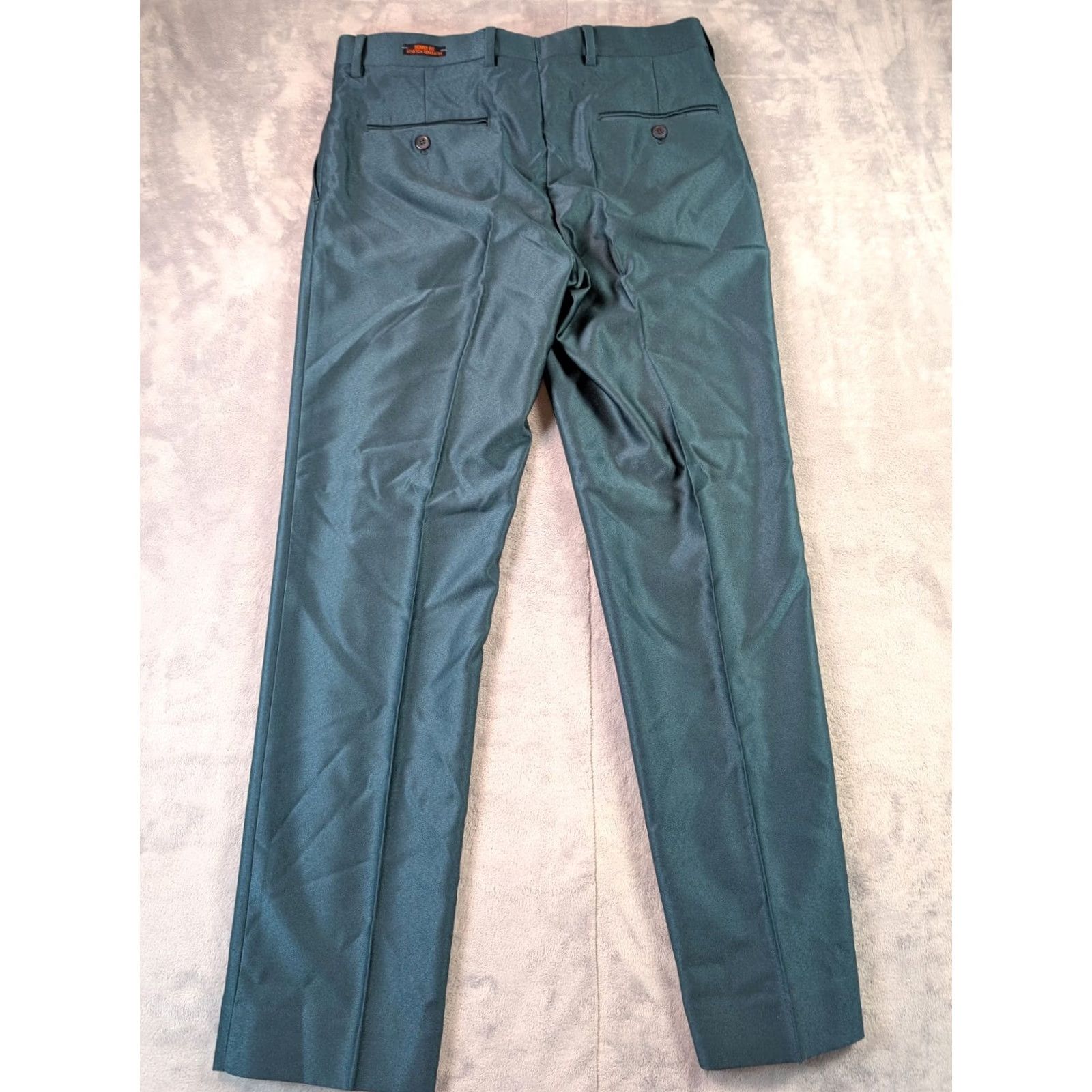 Egara Egara Pants Men's 32x30 Emerald Skinny Flat Front Stretch Dress Trousers Size US 32 / EU 48 - 3 Thumbnail