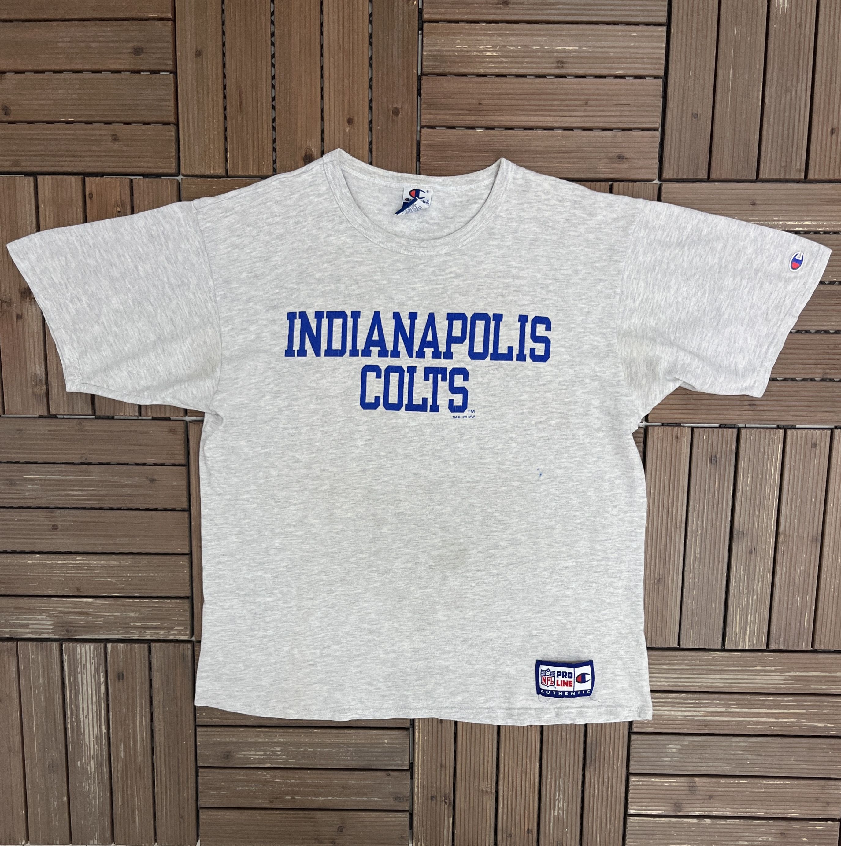 Champion × Vintage Indianapolis Colts Spell Out Vintage T-Shirt Tee Size US XL / EU 56 / 4 - 1 Thumbnail
