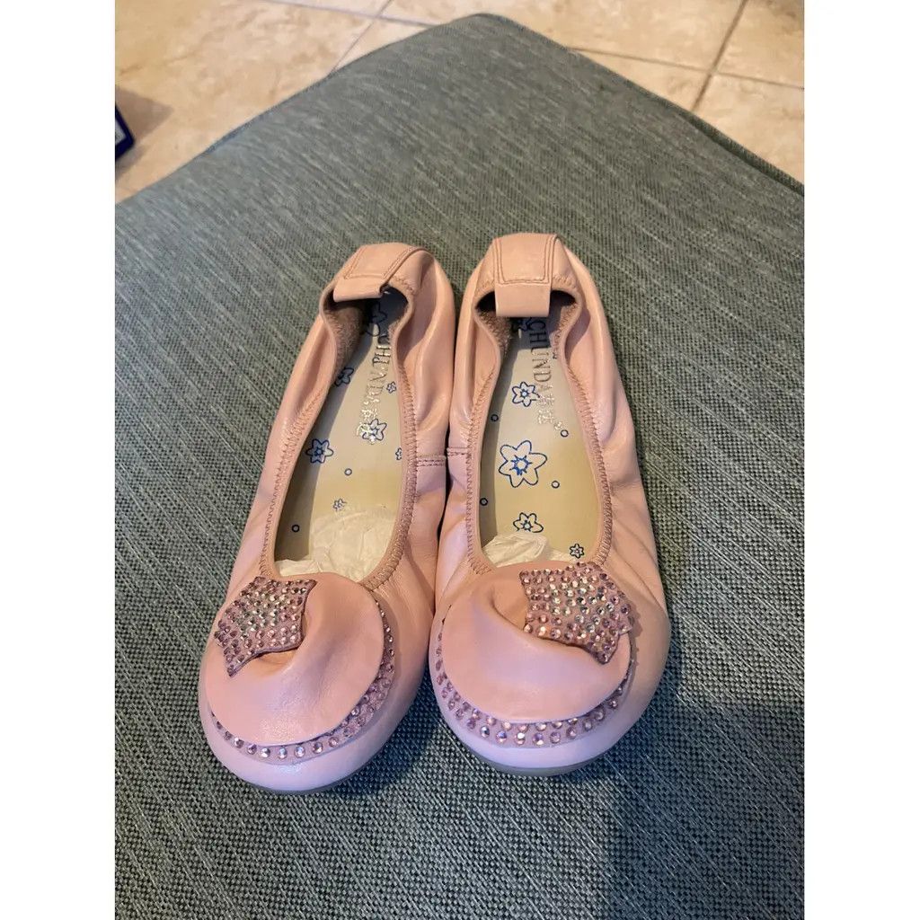 Other Pink Leather Ballet Flats with Crystal Star Detail Size US 6.5 / IT 36.5 - 2 Thumbnail