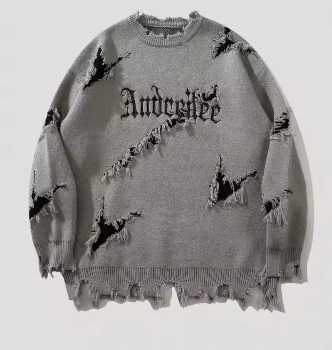 Vintage Streetwear Vintage American Dark Distressed Sweater Jacquard Size US L / EU 52-54 / 3 - 1 Thumbnail
