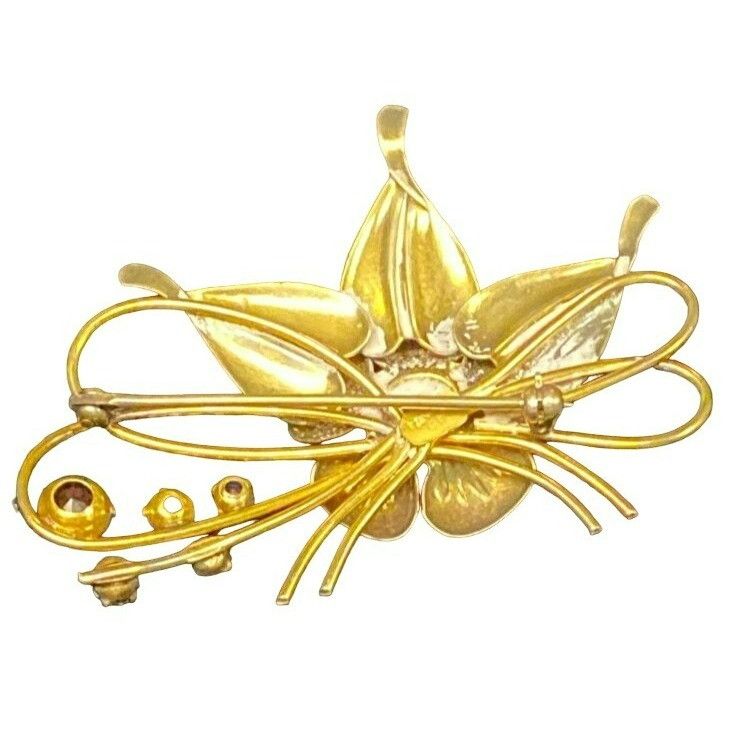 Other Vintage signed CM Curtman Co. 12K Gold filled Floral Brooch Size ONE SIZE - 9 Thumbnail