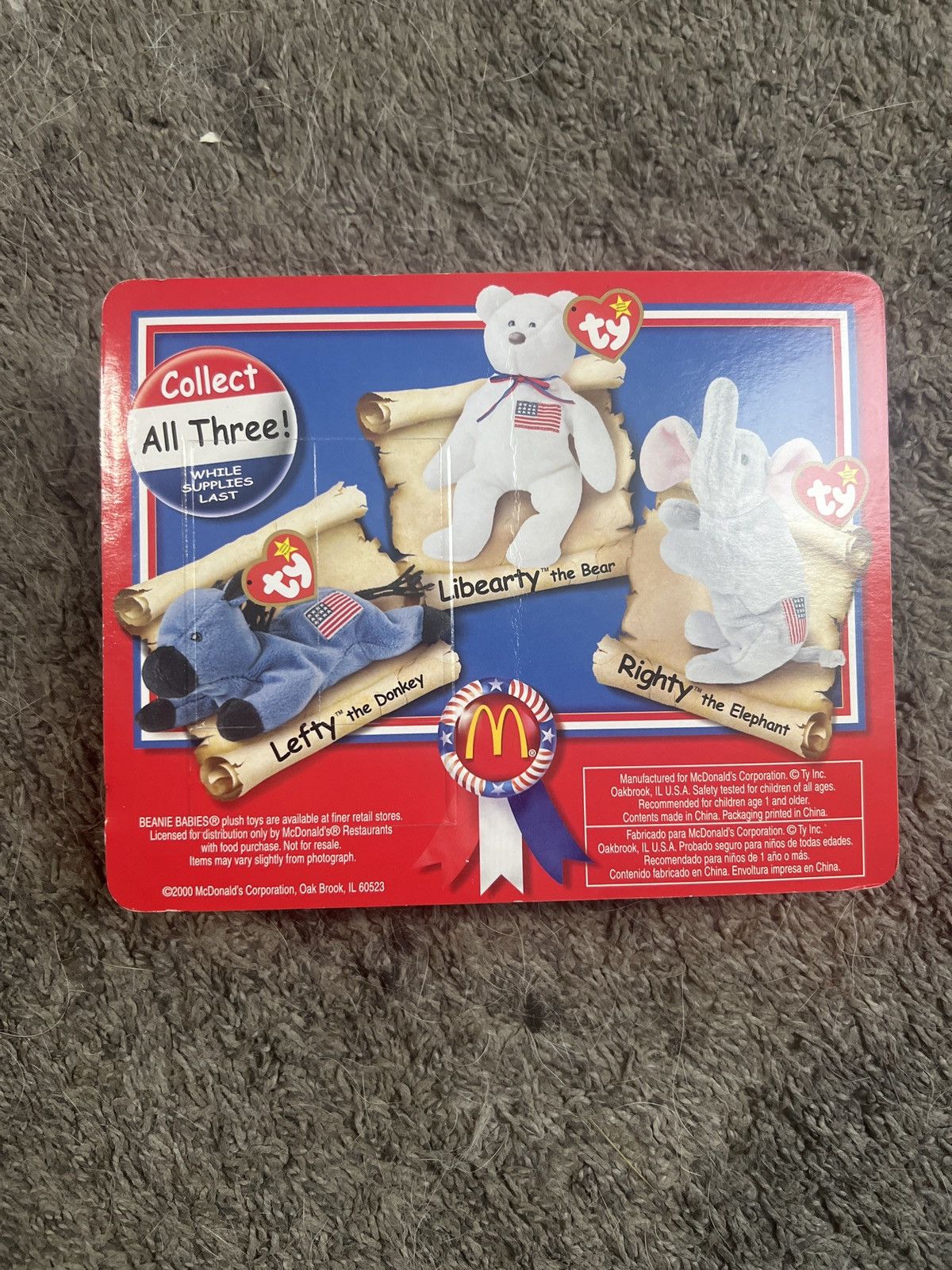 Vintage 2000 McDonald’s Ty Righty The Elephant Teenie Beanie Baby Size ONE SIZE - 2 Thumbnail