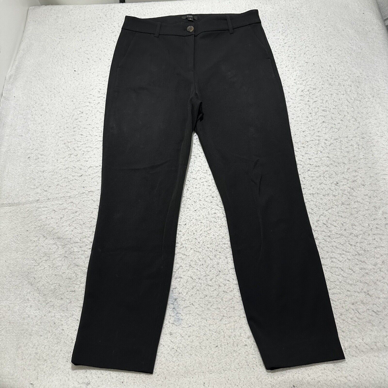 J.Crew J. Crew 8 Black Flat Front Dress Pants High Rise Stretch Size 30" / US 8 / IT 44 - 1 Thumbnail