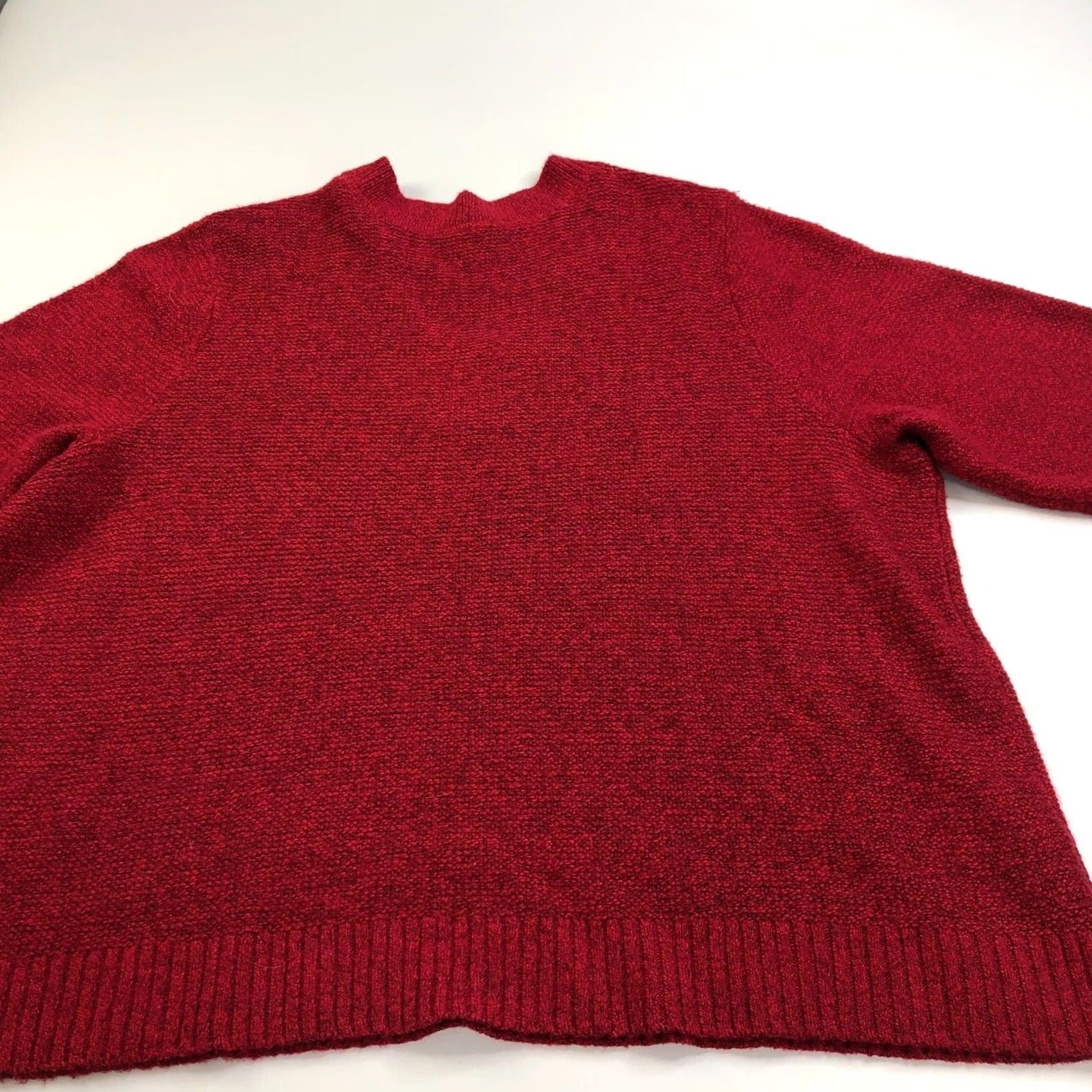J. Jill J. Jill 4X Knit Relaxed Women's Deep V-Neck Pullover Boxy Sweater Red Size XXL / US 16-18 / IT 52-54 - 4 Thumbnail