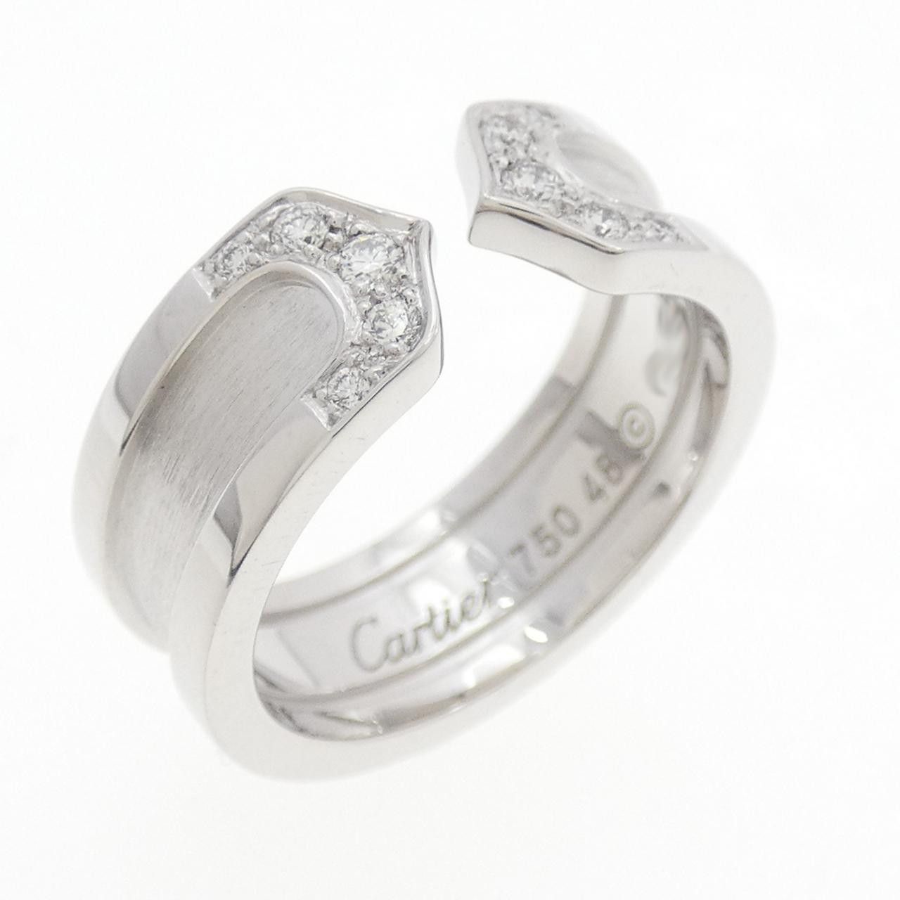 Cartier Cartier Cartier C2 Small 750 White Gold Diamond Ring Size 8 Precious Metal Ring B4044200 DUTY FREE for USA Size ONE SIZE - 1 Thumbnail