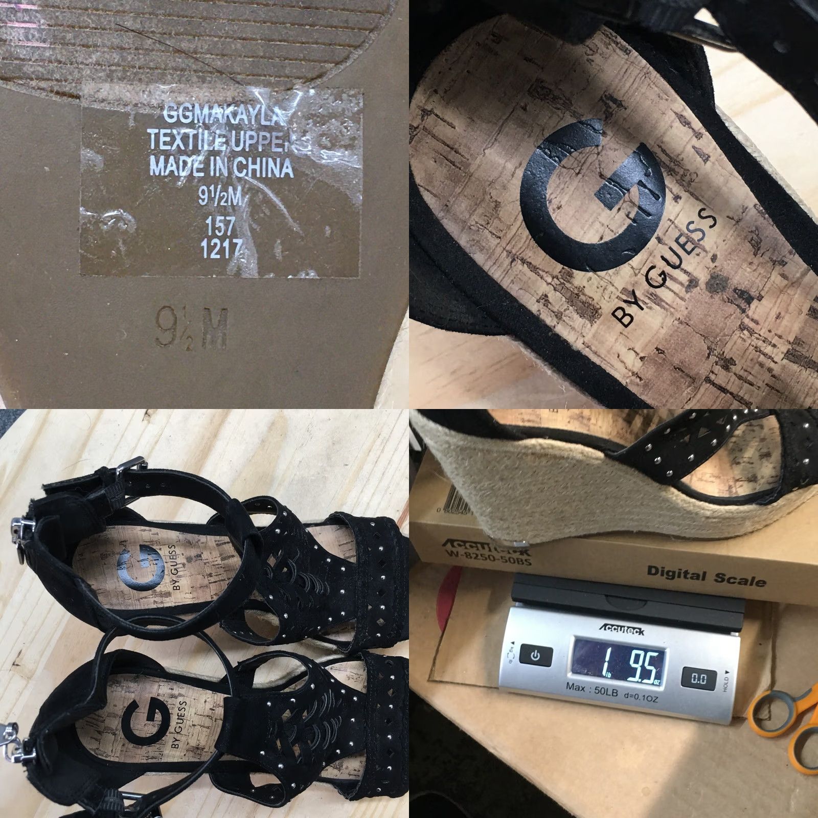 Guess G by GUESS Sandals Womens 9.5 M Makayla Platform Espadrille Black Wedge Casual Size US 10 / IT 40 - 9 Thumbnail