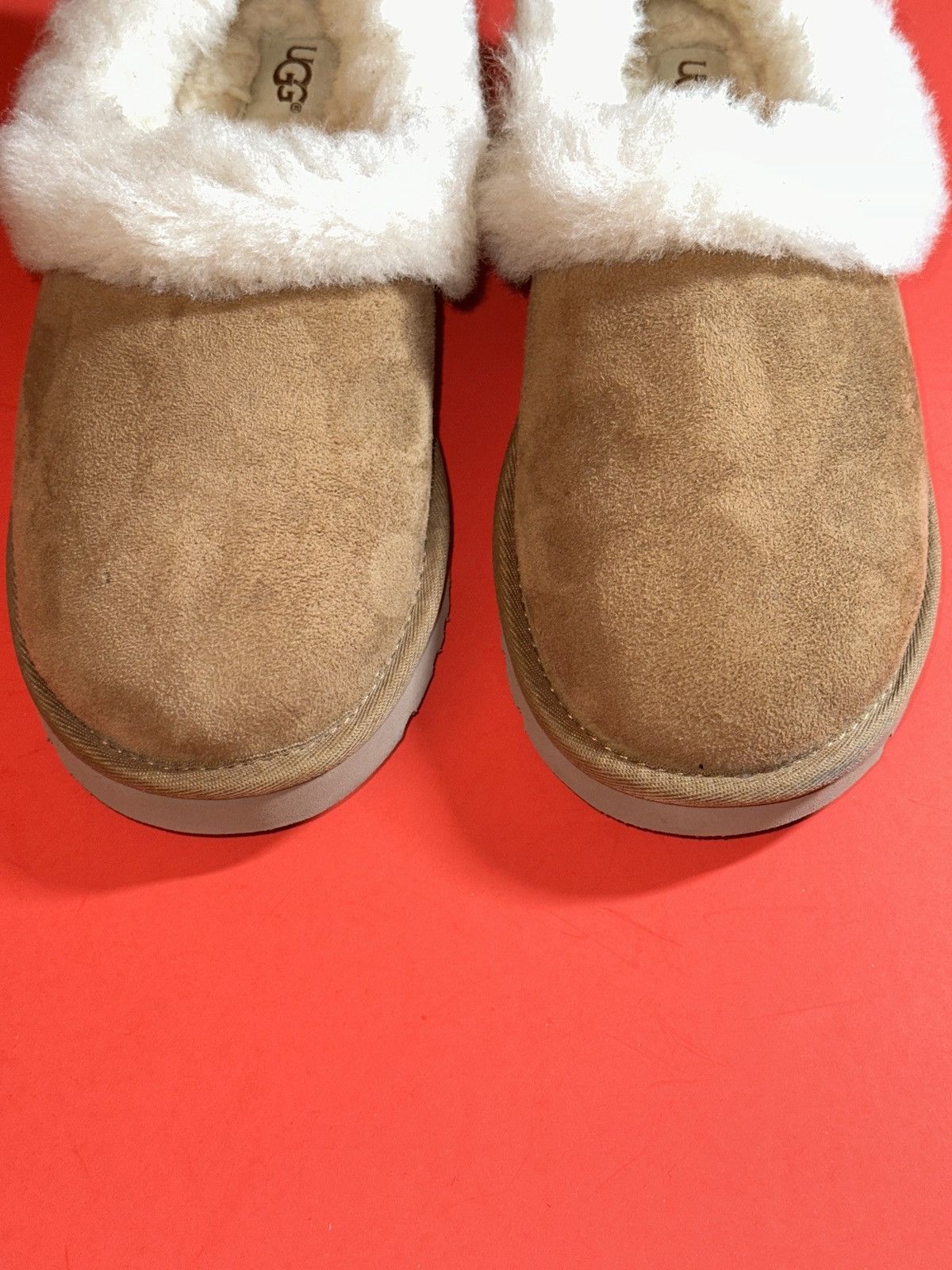 Ugg UGG Womens 7 Nita Suede Sheepskin Slip-On Slippers Chestnut Size US 7 / IT 37 - 2 Thumbnail
