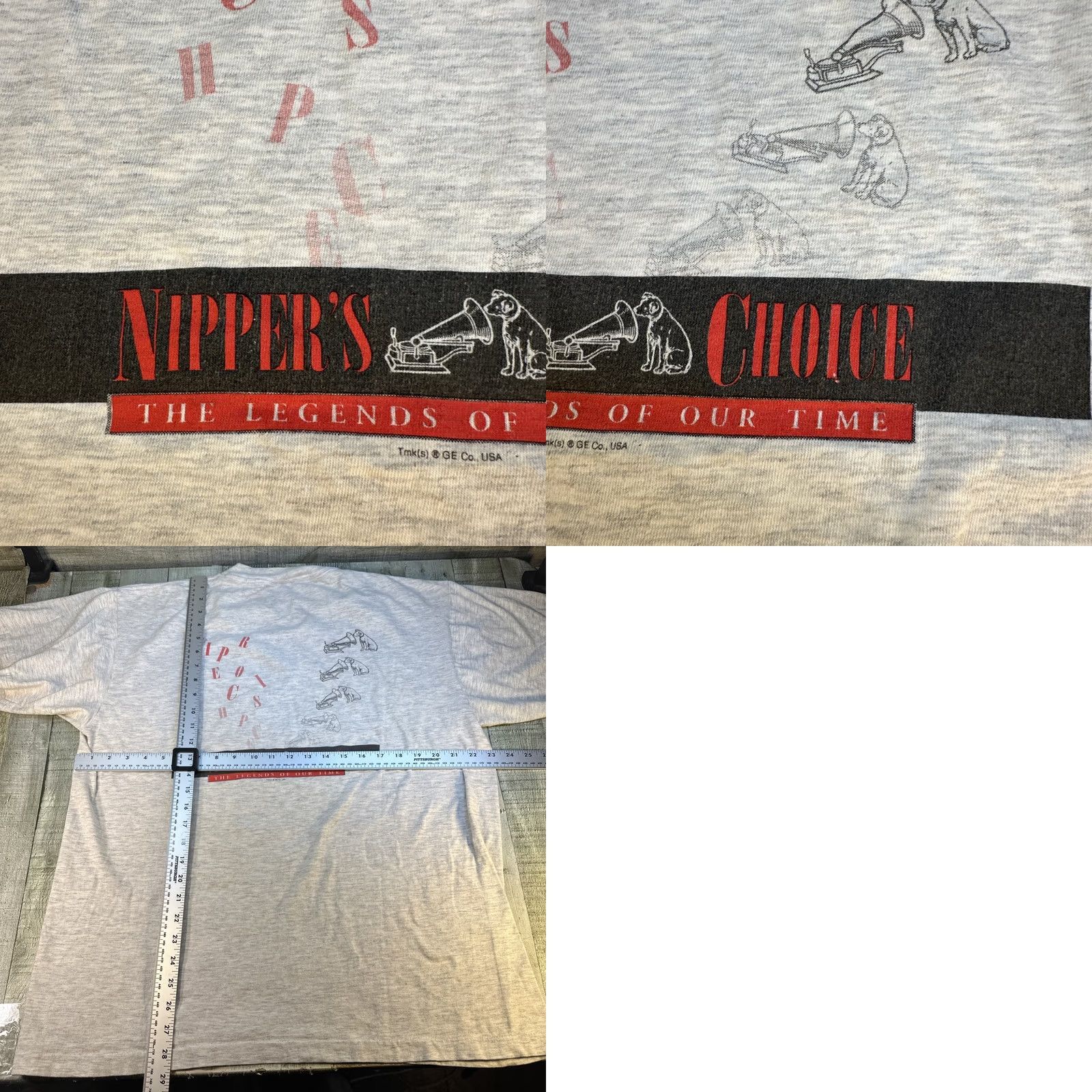 Asics VINTAGE 90s RCA Victor Nipper’s Choice T-Shirt XL Global Basics Promo Tee Mens Gray Size US XL / EU 56 / 4 - 8 Thumbnail