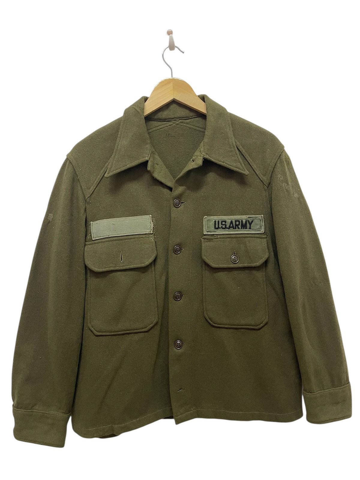 Vintage VINTAGE 70’s US ARMY OFFICER WOOL SHIRT Size US L / EU 52-54 / 3 - 1 Thumbnail