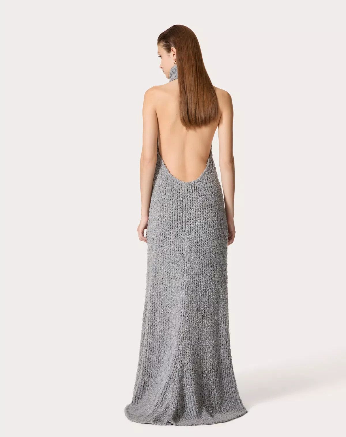 Valentino o1s1wg110525 Silk Boucle Dress in Grey Size S / US 4 / IT 40 - 4 Thumbnail