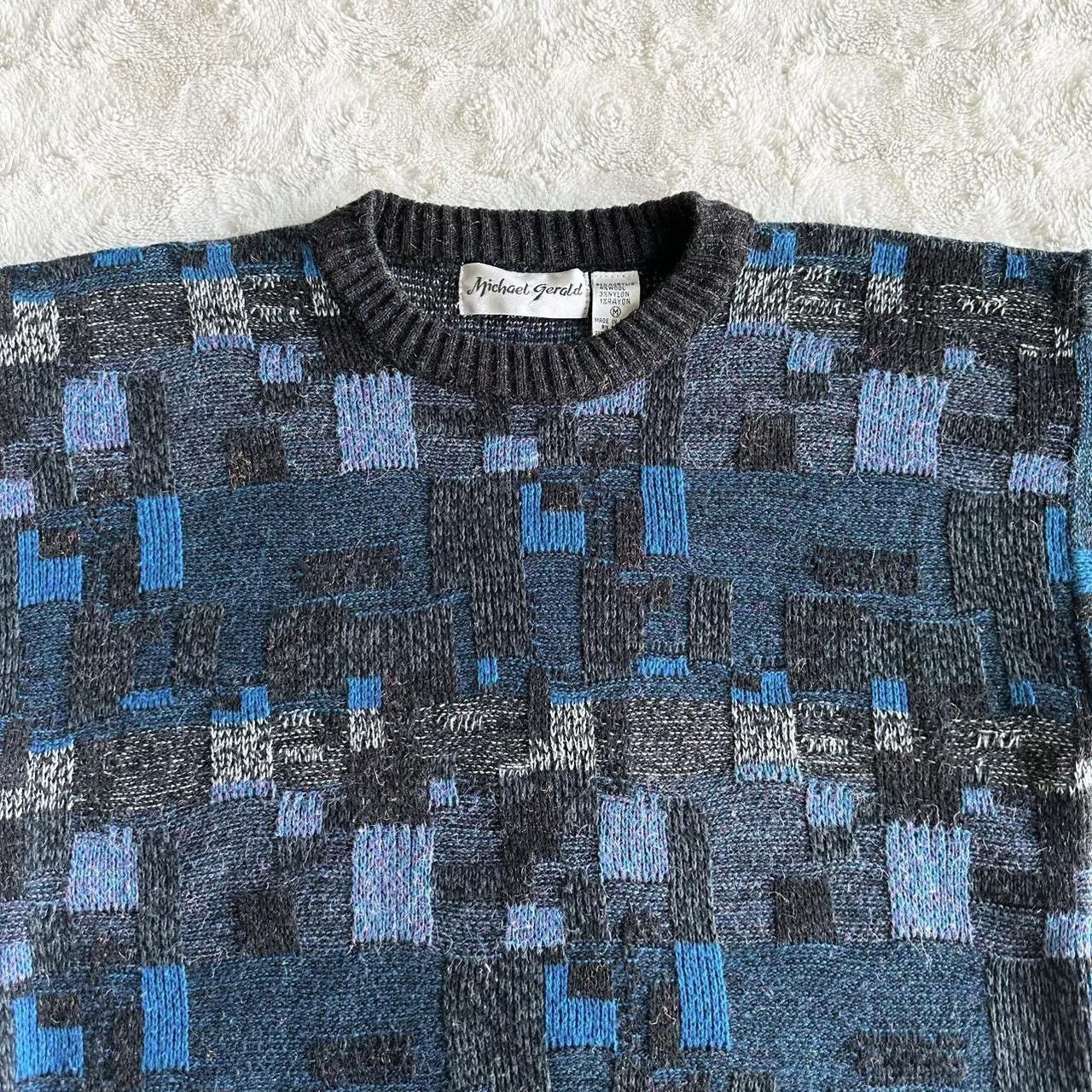 Other Vintage Michael Gerald Sweater Mens Medium Blue Grandpa 90s Size US M / EU 48-50 / 2 - 3 Thumbnail