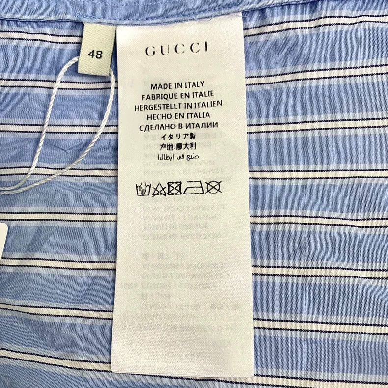 Gucci Gucci Blue vertical striped cotton lapel long-sleeved shirt Size US M / EU 48-50 / 2 - 6 Thumbnail