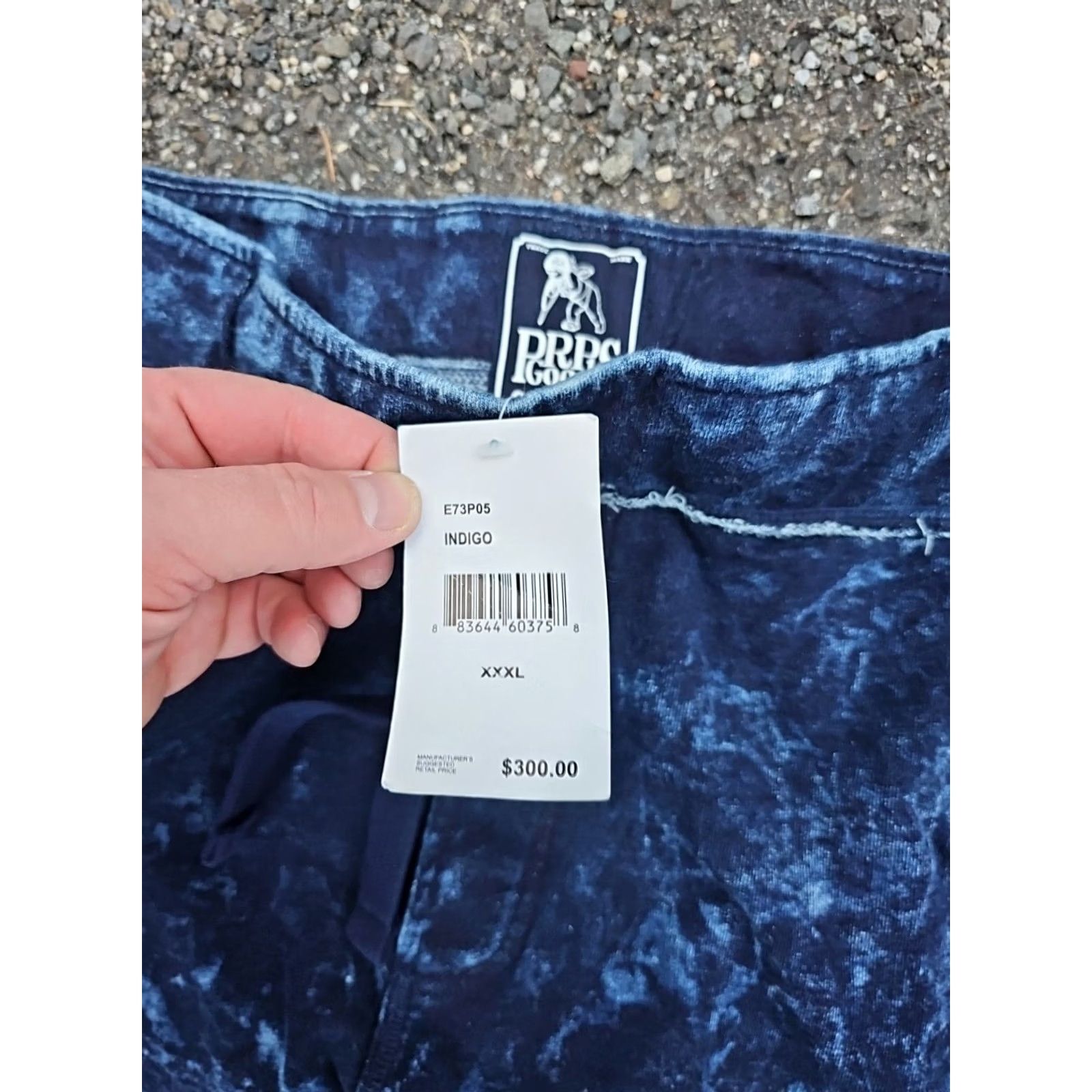 Prps PRPS Goods & Co Men Jogger Pants 3XL Blue Indigo High Rise Knit Drawstring Pockets Jeans Style 38x30.5 Regular Fit Size US 39 - 3 Thumbnail