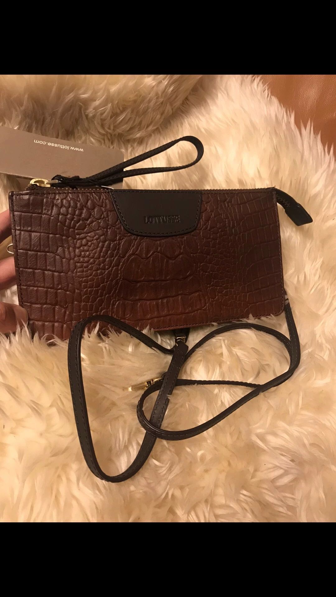 Other brown croc embossed leather double compartment crossbody Size ONE SIZE - 6 Thumbnail