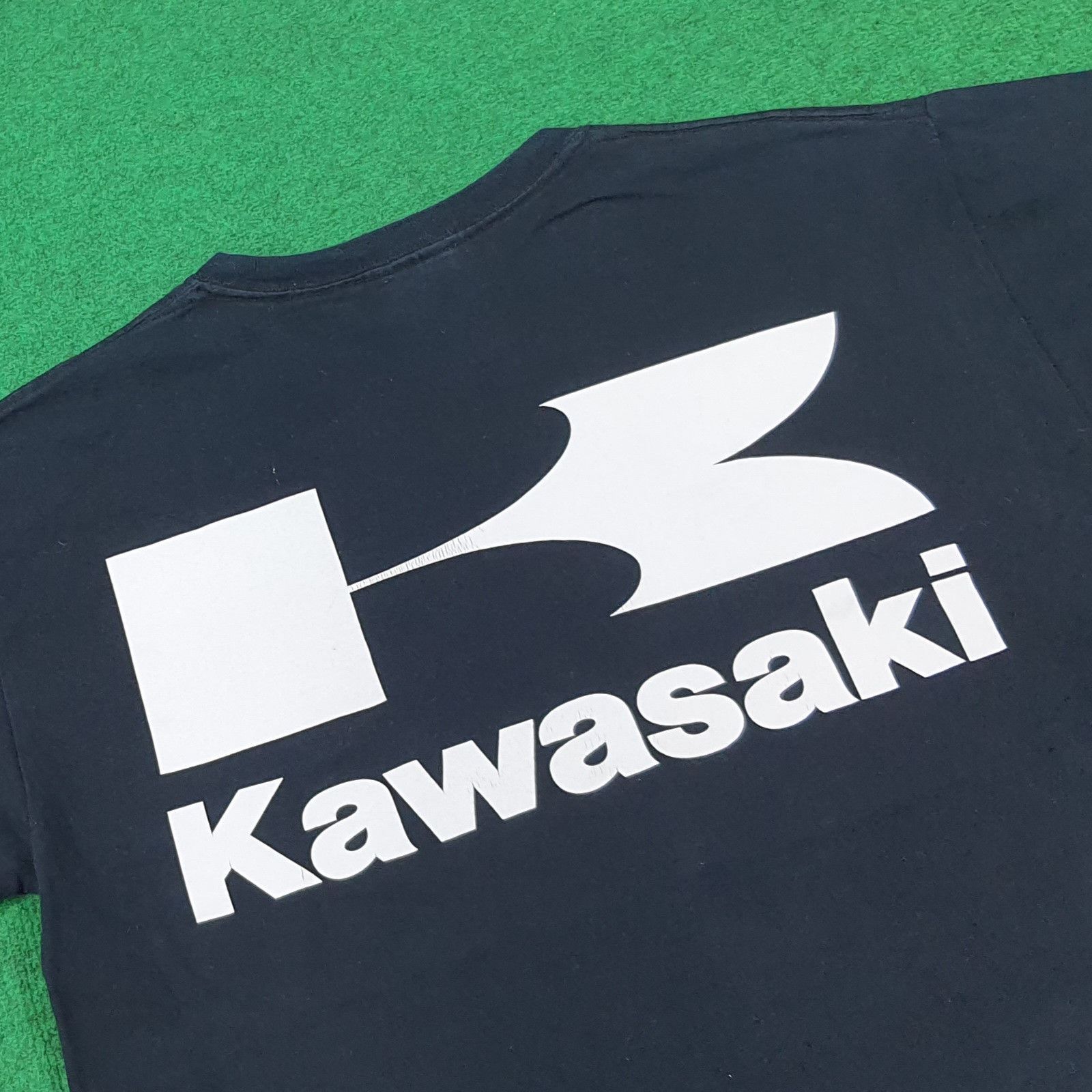 Japanese Brand Vintage Kawasaki Japan Motors Big Logo Tshirt