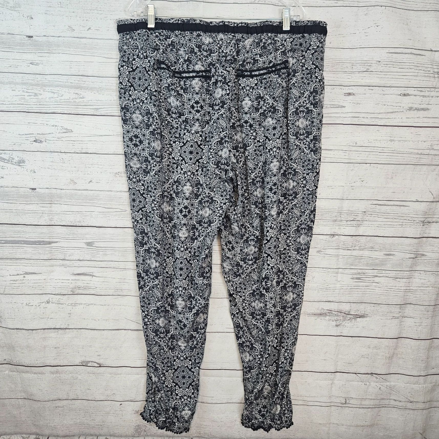 Vintage Knox Rose Womens Pants 2XL Blue Gray Rayon High Rise Pull On Inseam 28 Ankle Front Flat Front Budget: N/A Size 40" / US 18 - 3 Thumbnail
