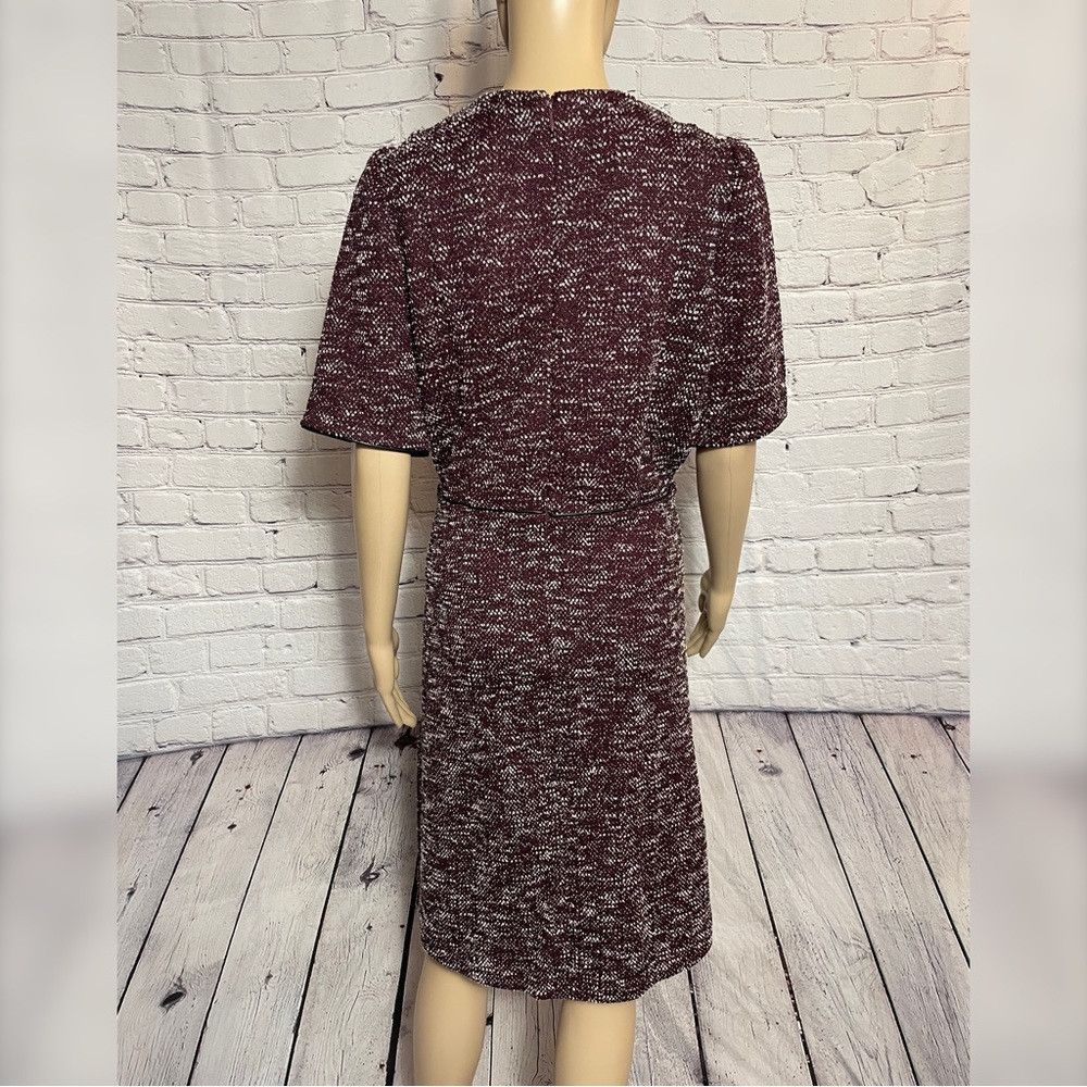 Ann Taylor New Ann Taylor Puff Sleeve V-Neck Purple Dress Size 10 Size L / US 10 / IT 46 - 5 Thumbnail