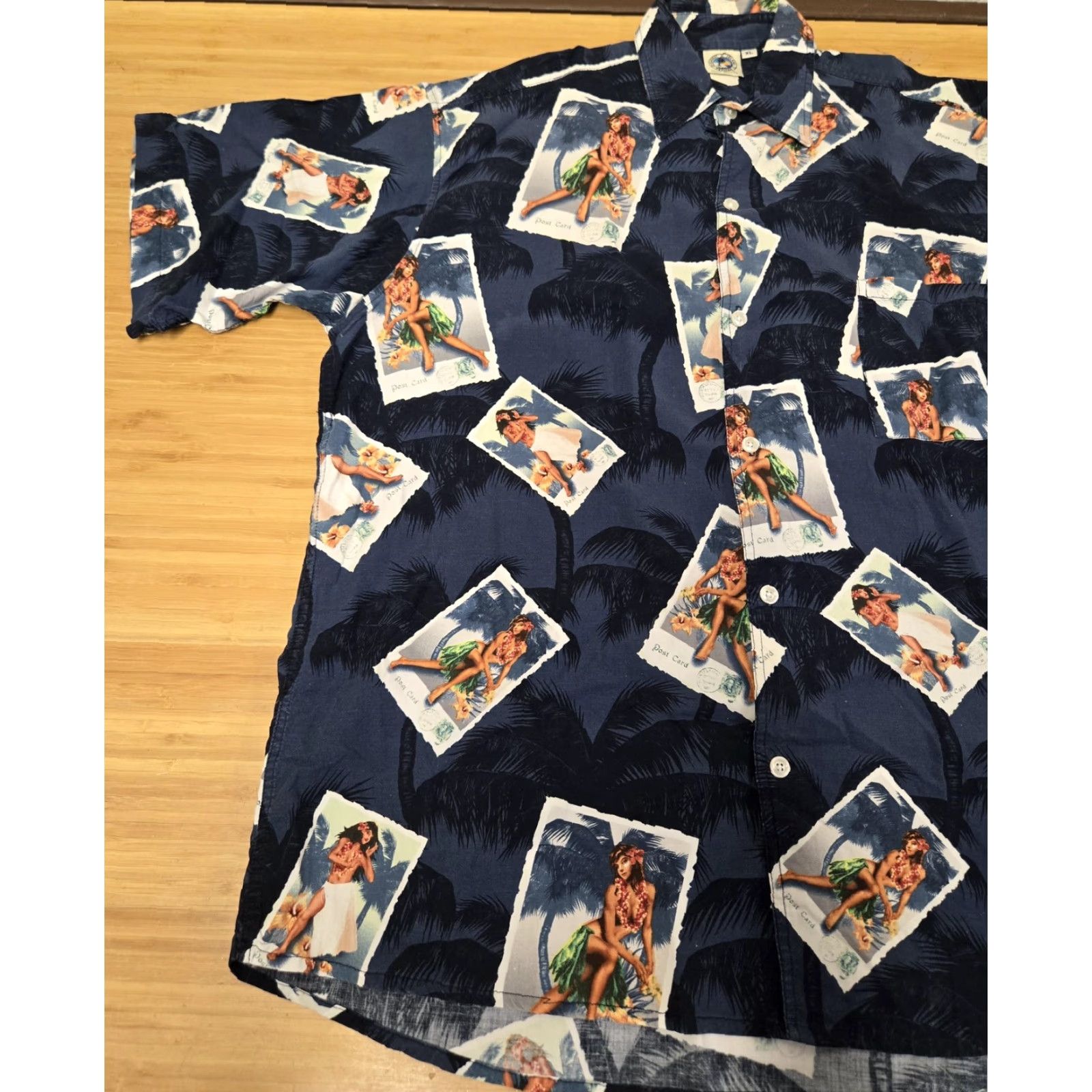 ALOHAS VINTAGE Classic Island Designs Shirt Mens XL Blue Hawaiian Aloha Button Up Pin Up Beach Short Sleeve Size US XL / EU 56 / 4 - 3 Thumbnail