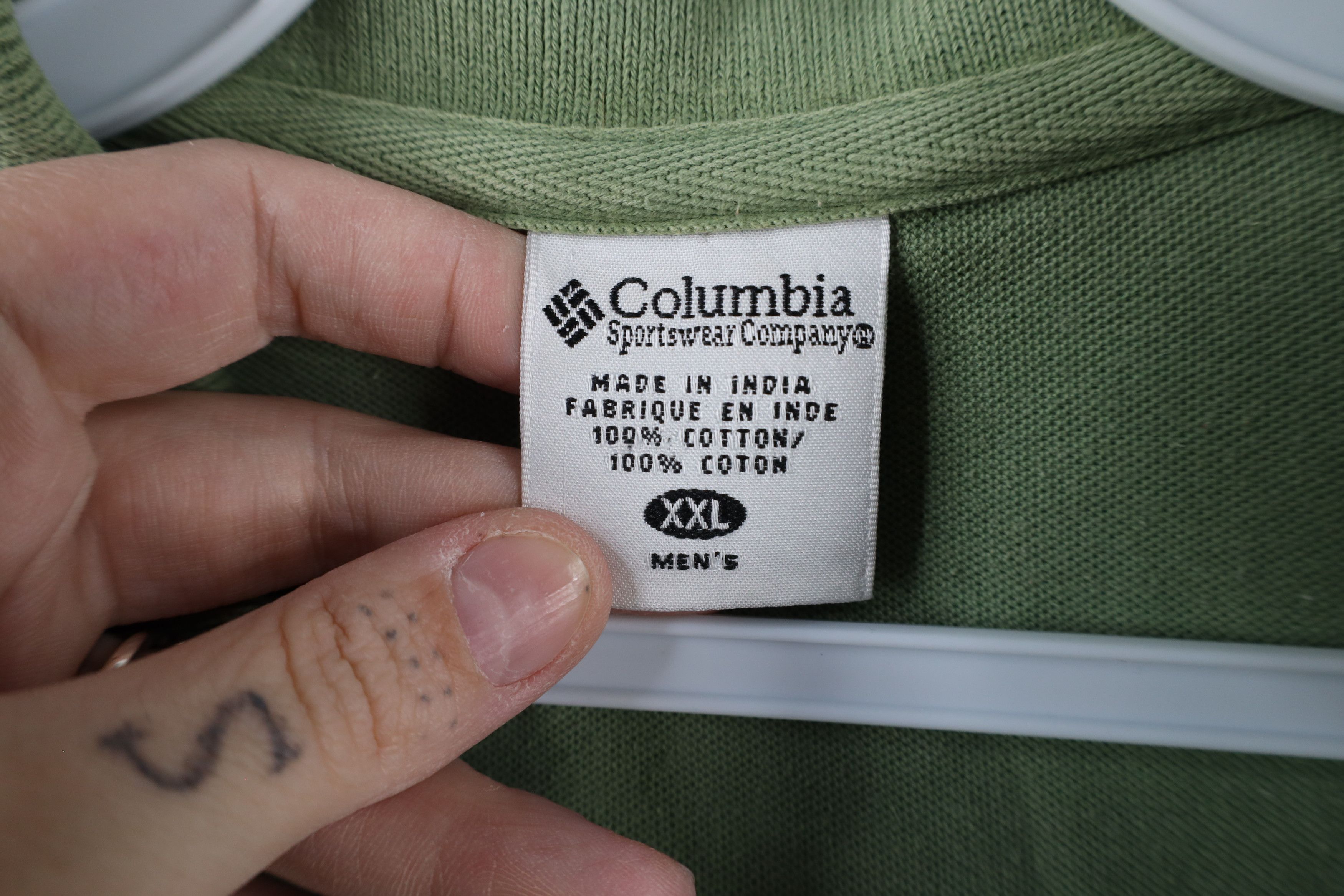 Columbia × Vintage Vintage 90s Columbia Out Pique Cotton Knit Polo Shirt Green Size US XXL / EU 58 / 5 - 10 Thumbnail