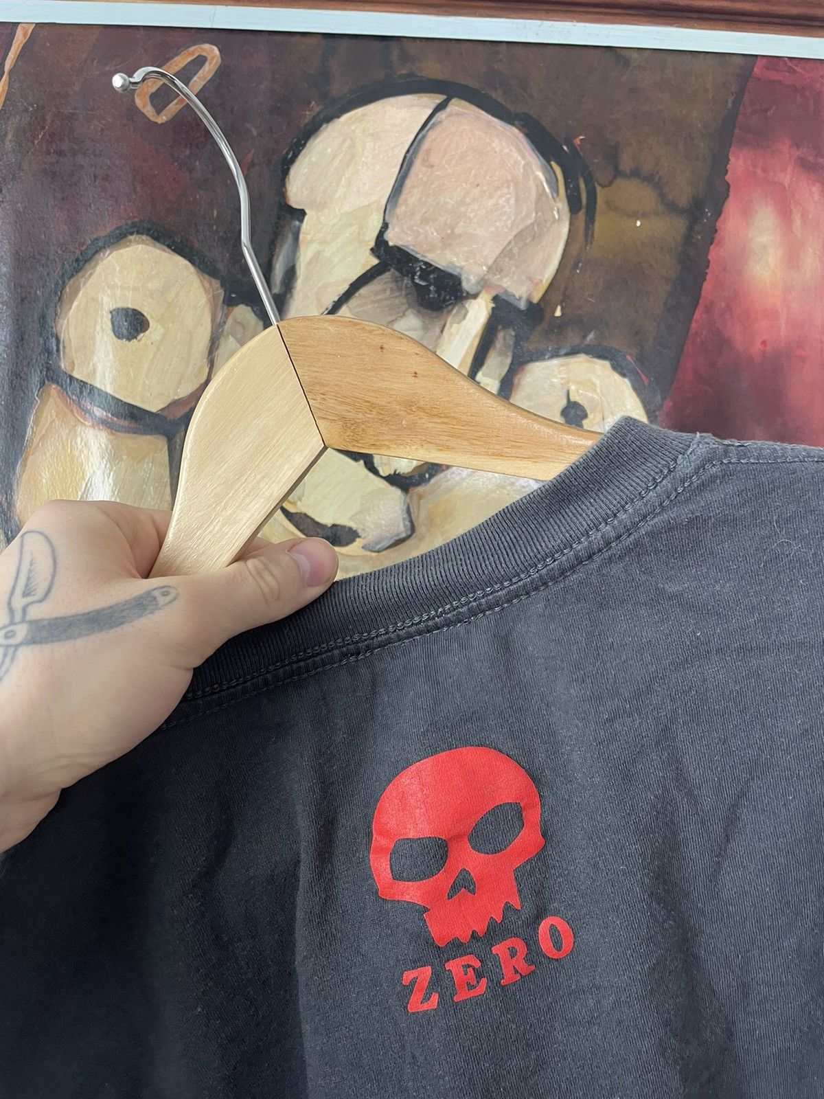 Shorty's Skateboards Vintage Zero Skateboards Skate tee skull logo rare USA Die Size US L / EU 52-54 / 3 - 2 Thumbnail