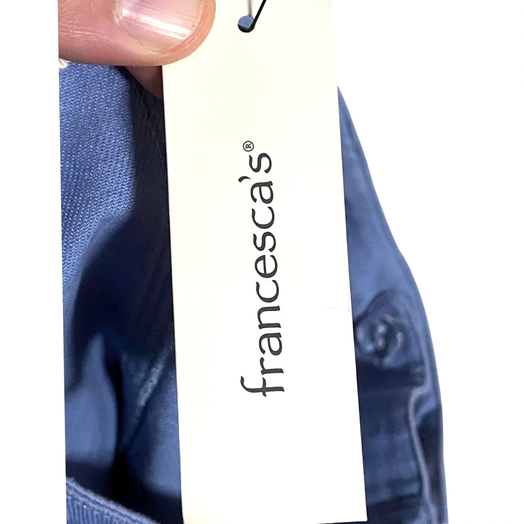 Vintage VINTAGE Francescas Mi Ami Skirt Blue Basic Twill Womens XS Cotton Tie Waist Belt NWT Size 26" / US 2 / IT 38 - 7 Thumbnail