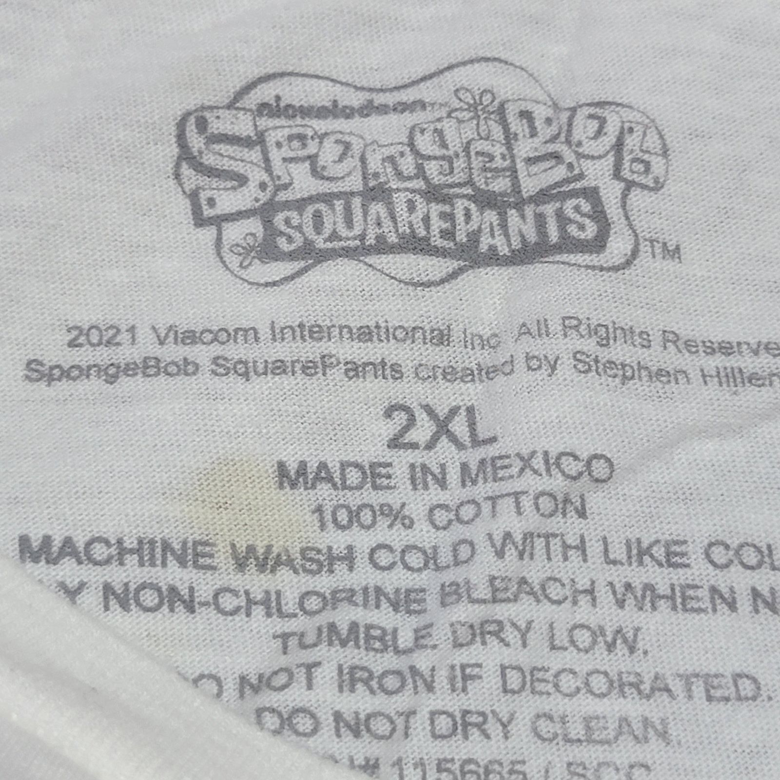 Nickelodeon SpongeBob White Unisex Tee Song Print - Size 2XL Size US XXL / EU 58 / 5 - 4 Thumbnail
