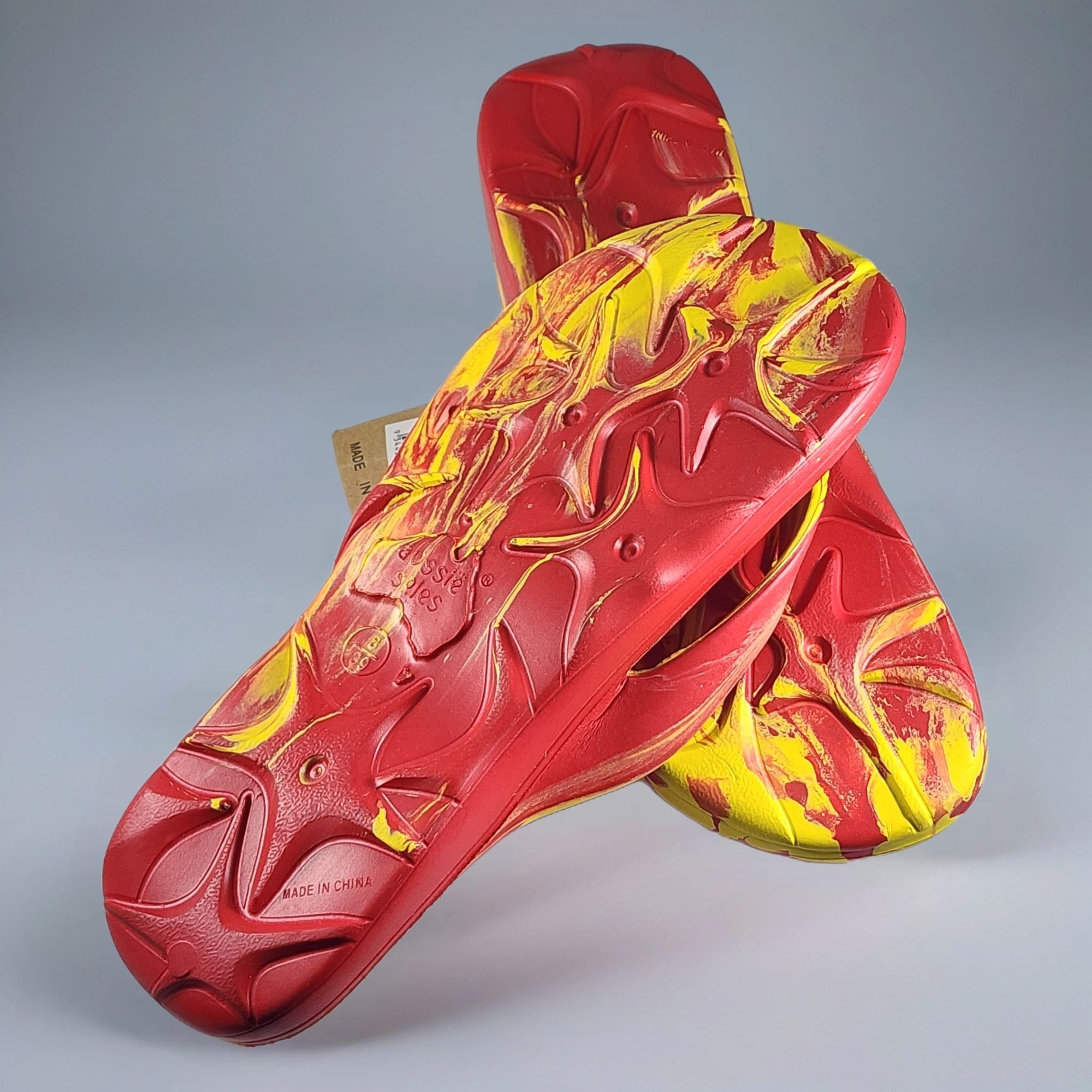 Other Aussie Souls Flip Flops Starfish Pattern Red Yellow Thong Sa Size US 8 / IT 38 - 3 Thumbnail