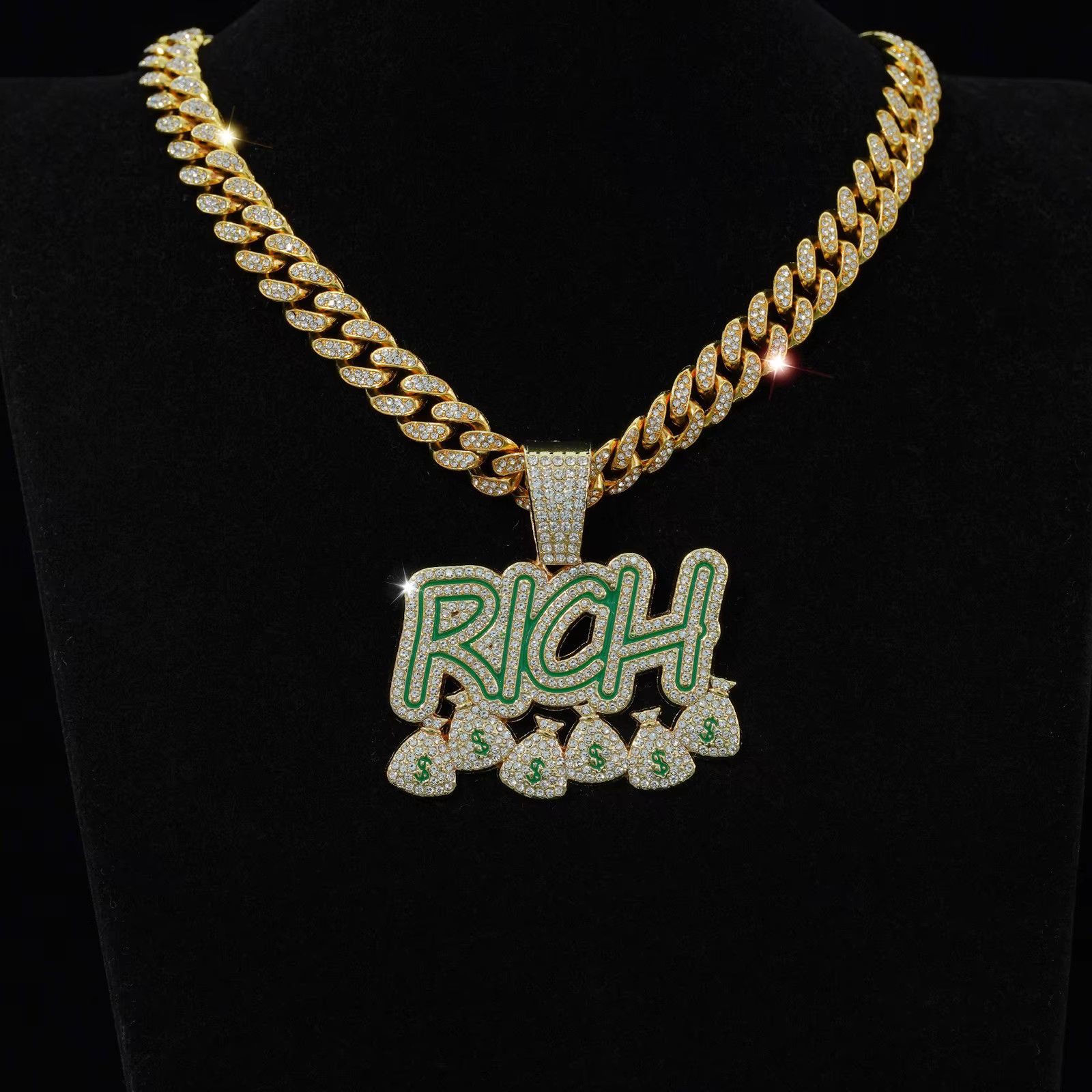 Jewelry Creative Money Bag RICH Pendant Necklace Size ONE SIZE - 5 Thumbnail