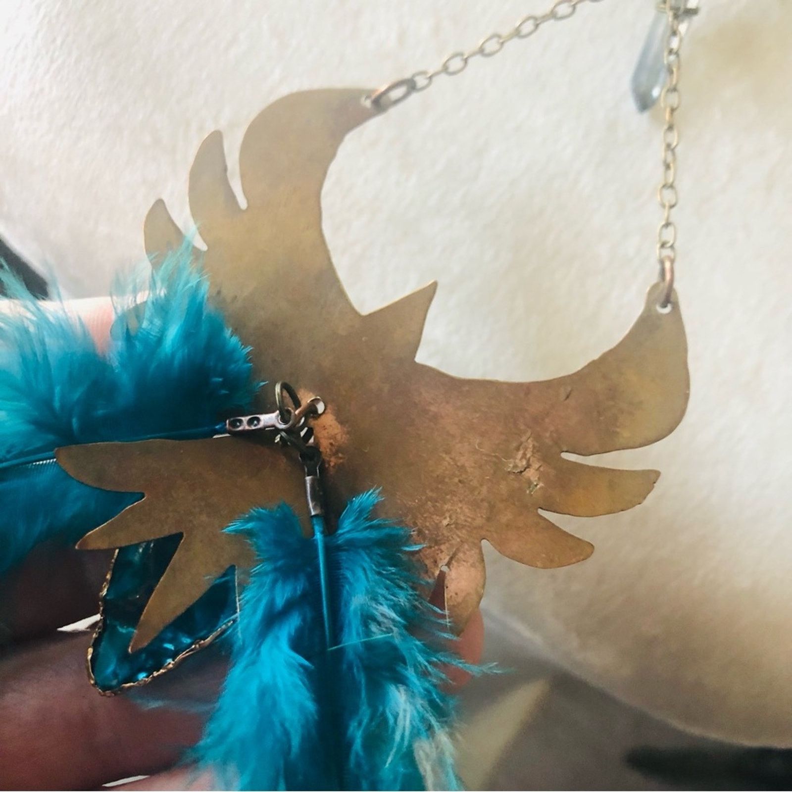 Handmade Handcrafted copper eagle Czech Pearl howlite necklace Size ONE SIZE - 14 Thumbnail