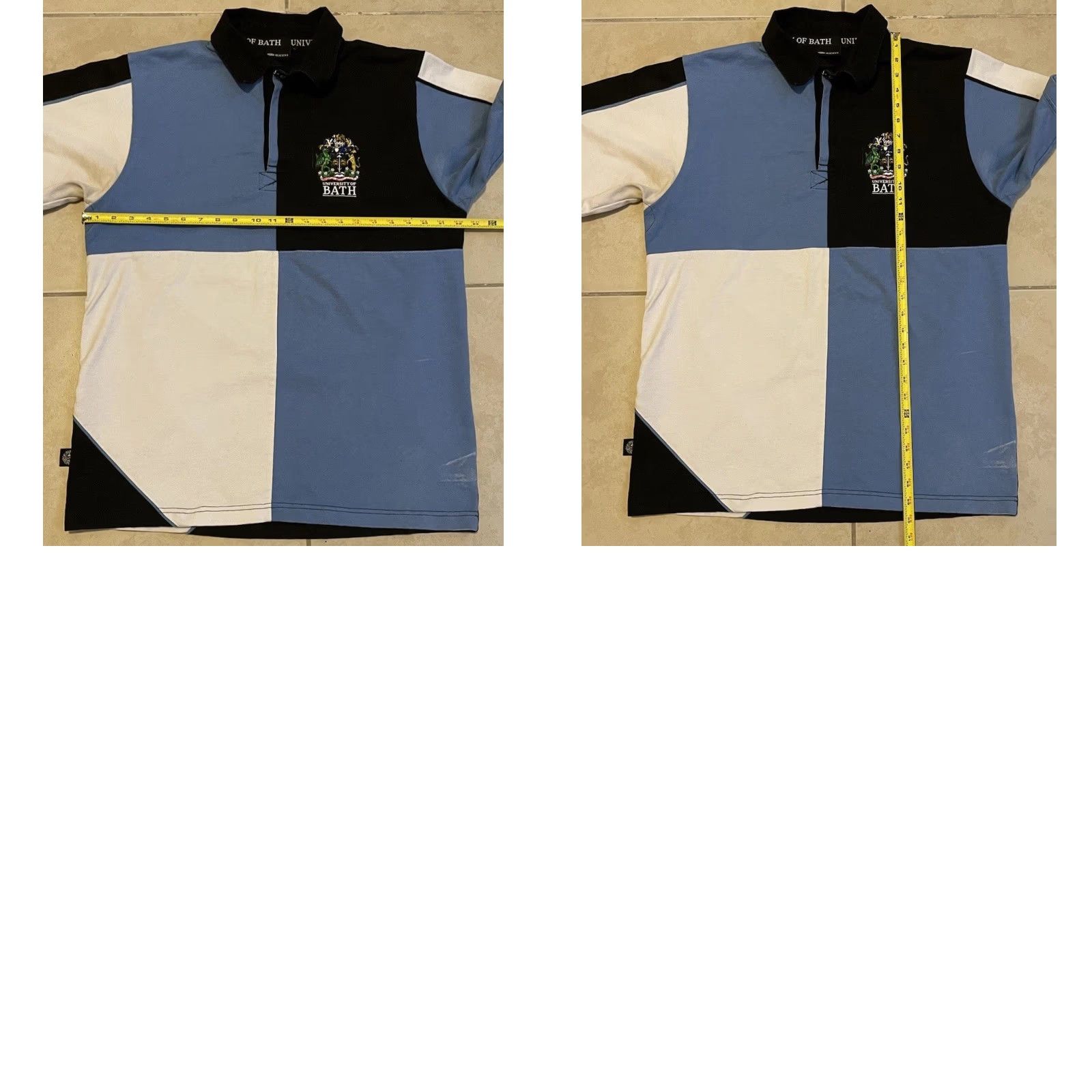 Vintage VINTAGE University Of Bath Polo Shirt XL Blue/Black/White Striped Polo Shirt Men XL 90s College Rugby Nike Track & Field Team Swoosh Inc. Size US XL / EU 56 / 4 - 9 Thumbnail