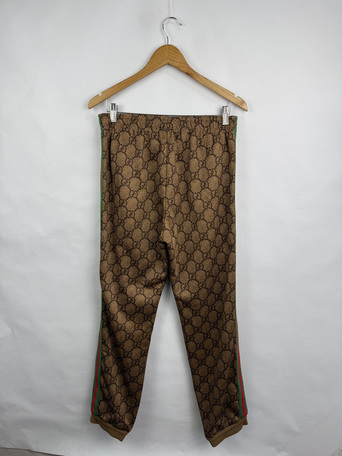 Gucci 🇮🇹 Gucci GG Monogram Wed Stripe Sweatpants Rare Size US 32 / EU 48 - 11 Thumbnail