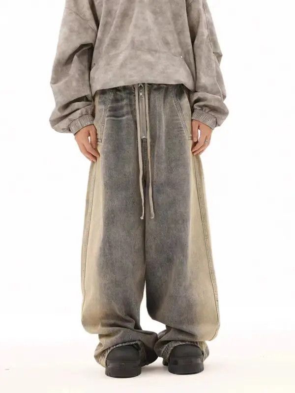 Japanese Brand VIBE Street hip-hop grunge color stitching micro-flare jeans Size US 32 / EU 48 - 2 Thumbnail