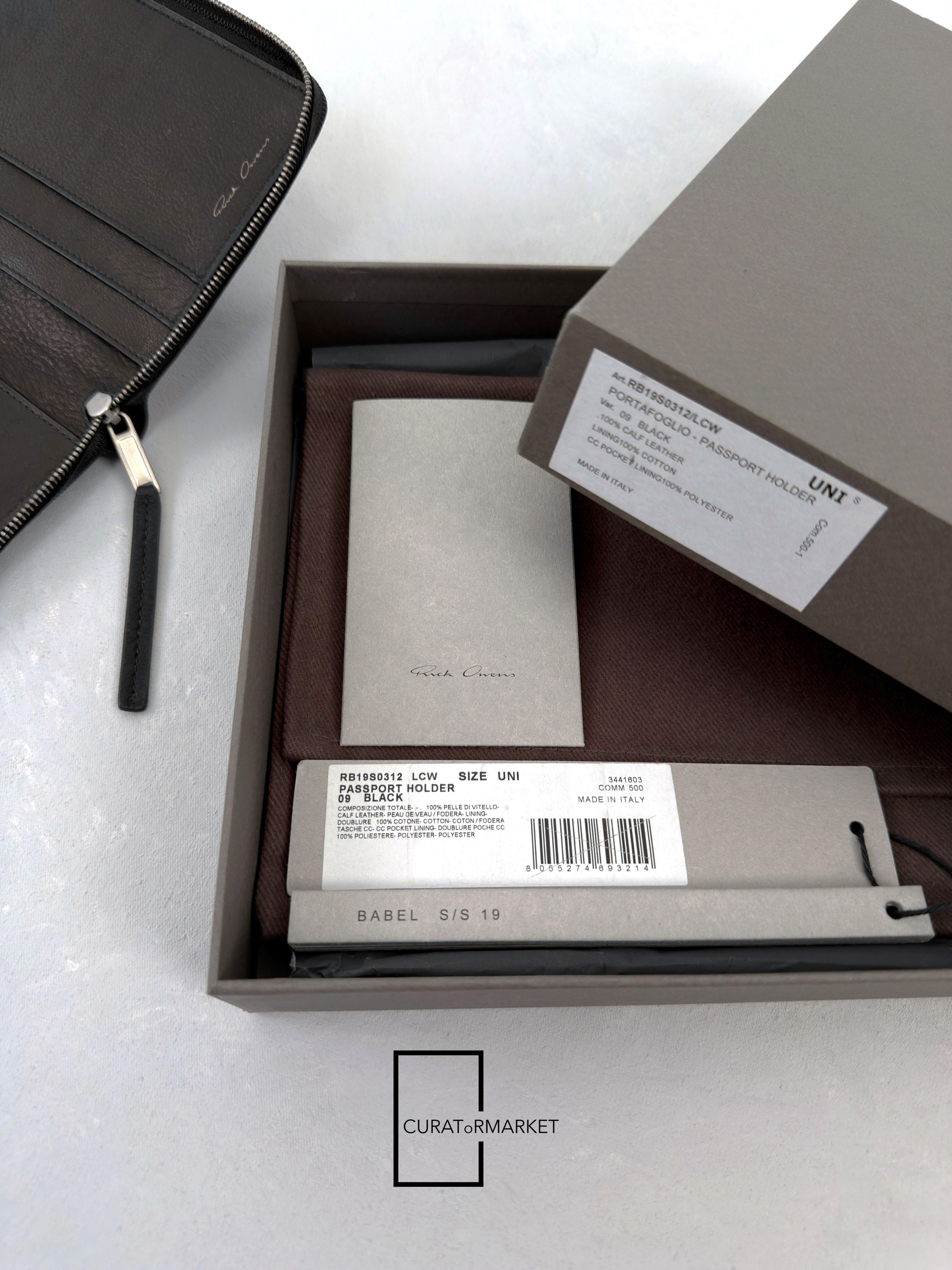 Rick Owens GRAIL RARE Passport Holder LCW Calf Leather SS19 Babel Size ONE SIZE - 6 Thumbnail
