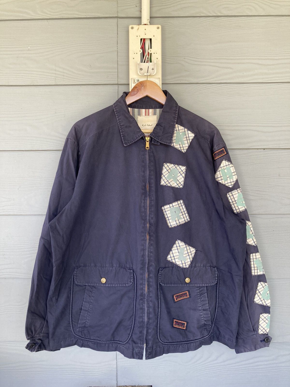 Karl Helmut Vintage Karl Helmut: Blue Retro Patchwork Workwear Big Logo Size US XXL / EU 58 / 5 - 1 Thumbnail