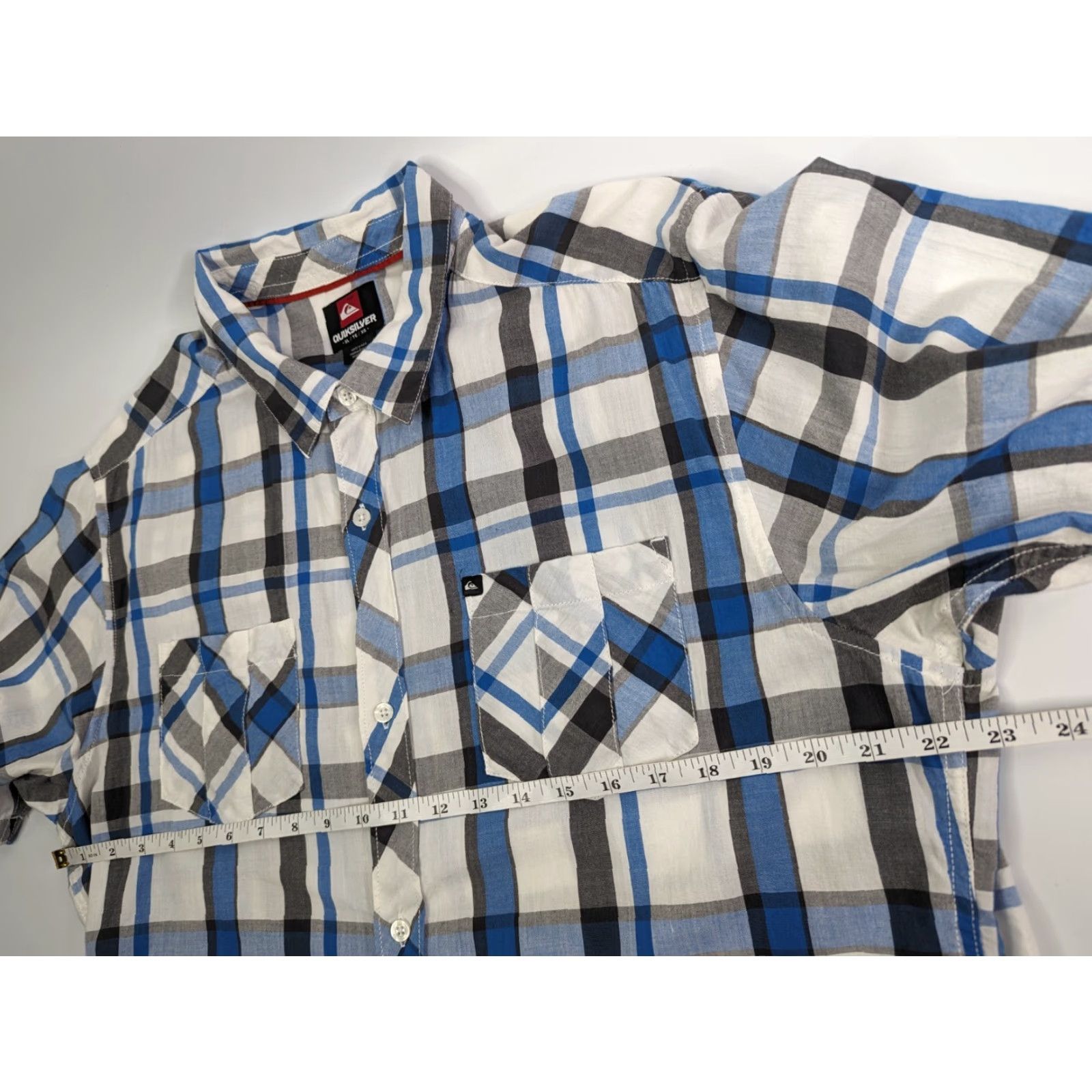 Quiksilver Quiksilver Short Sleeve Button Up Shirt Plaid Multicolor Blue White Men's XL Regular Size Shirt Size XL Men Size US XL / EU 56 / 4 - 5 Thumbnail