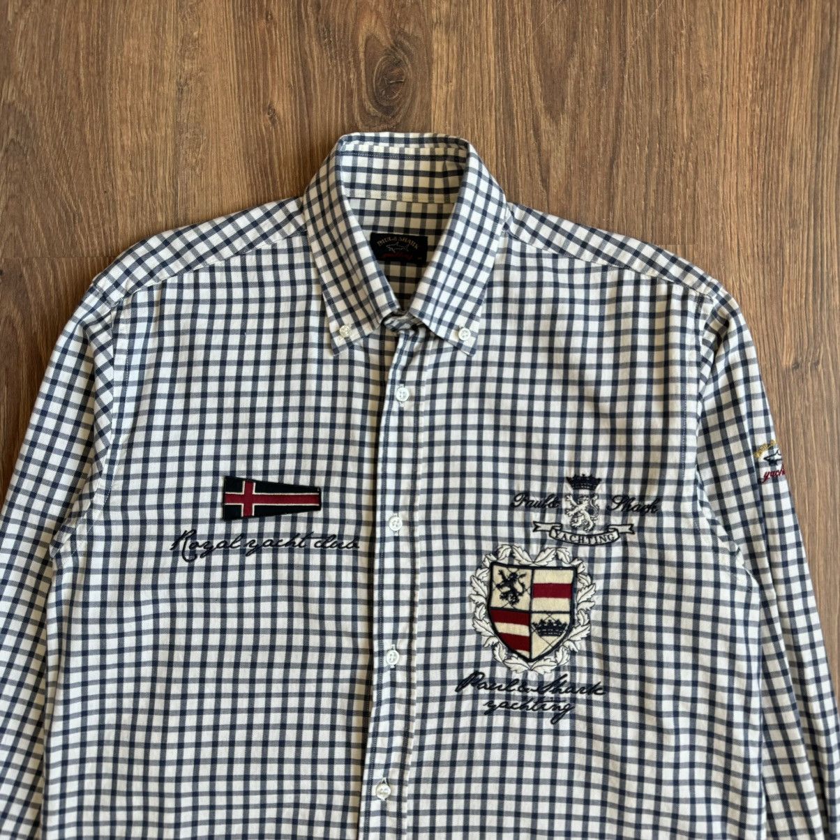 Paul & Shark Paul&Shark Yachting Royal Yacht Club Button Down Shirt Size US M / EU 48-50 / 2 - 2 Thumbnail