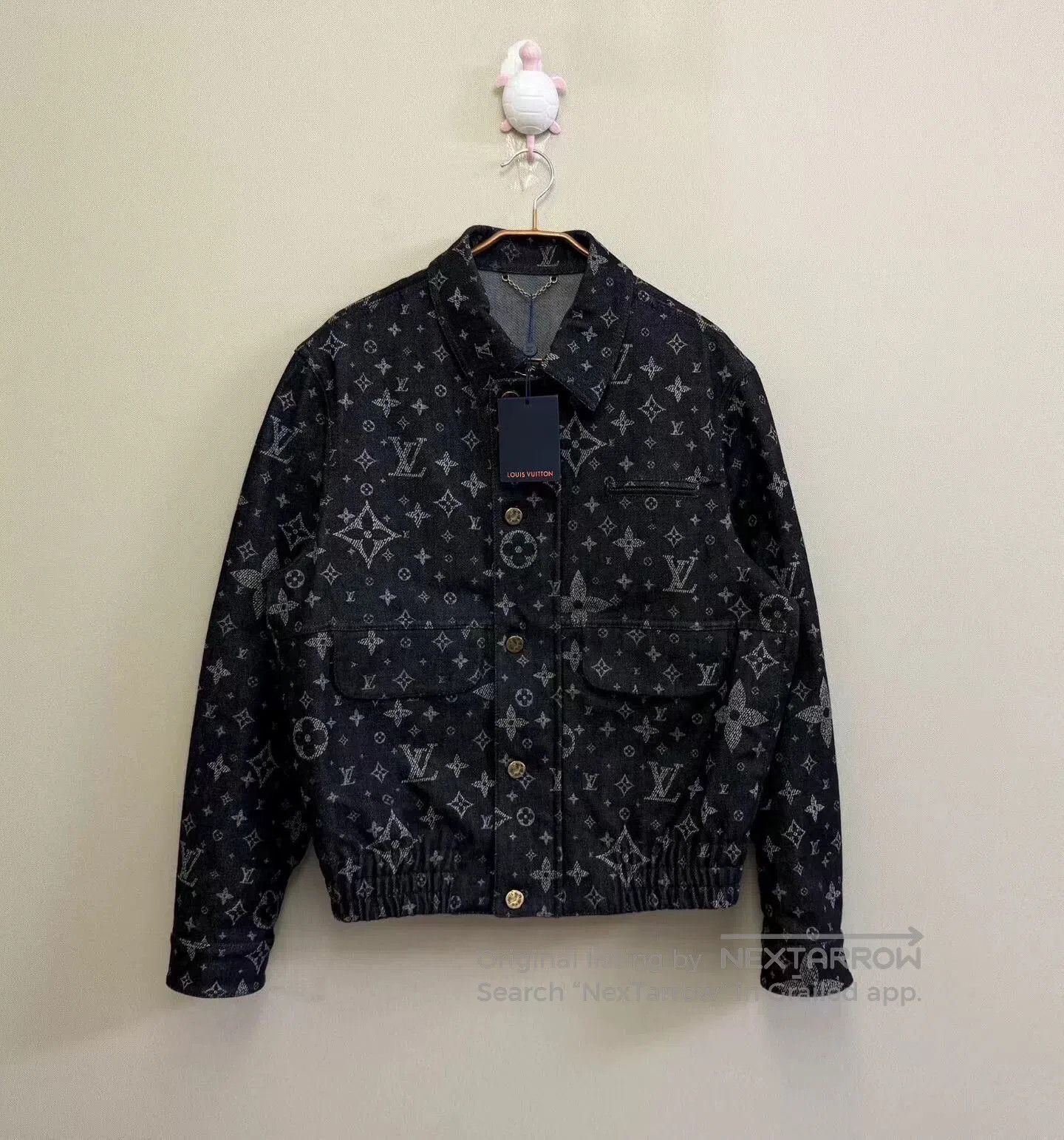 louis vuitton black denim logo jacket.