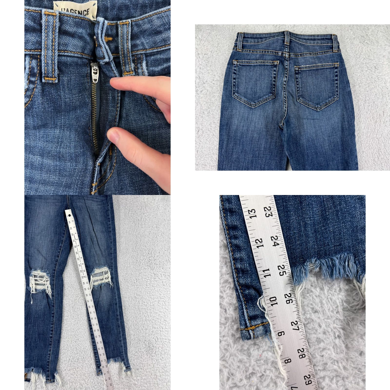 L'AGENCE L'AGENCE Jeans Womens 23 Blue Denim High Line Skinny Distressed 5-Pocket Cotton Blend Size 40" / US 18 - 8 Thumbnail