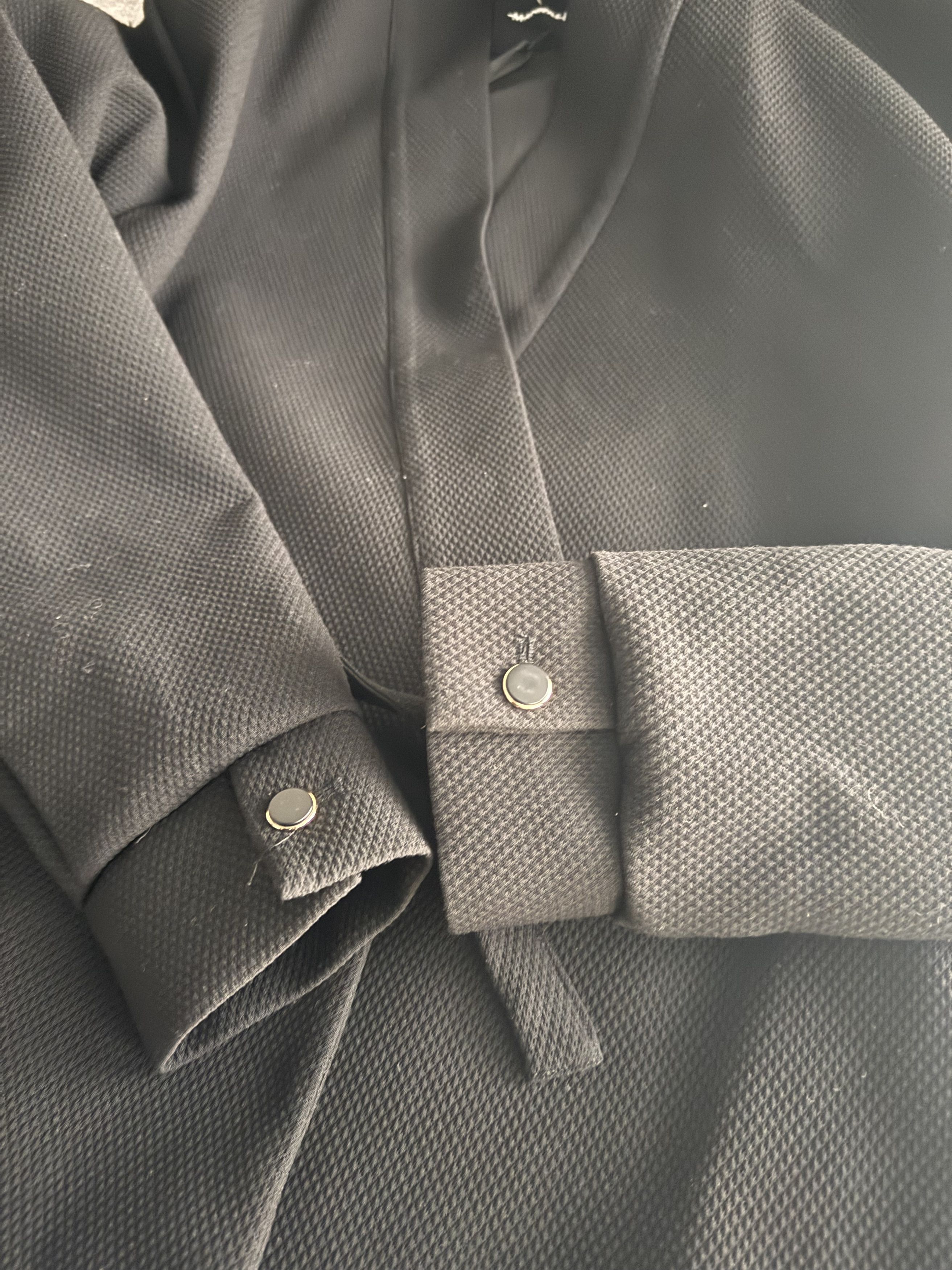 Maniere De Vior Textured Kimono Wrap Jacket Manier Blazer Size 40S - 5 Thumbnail