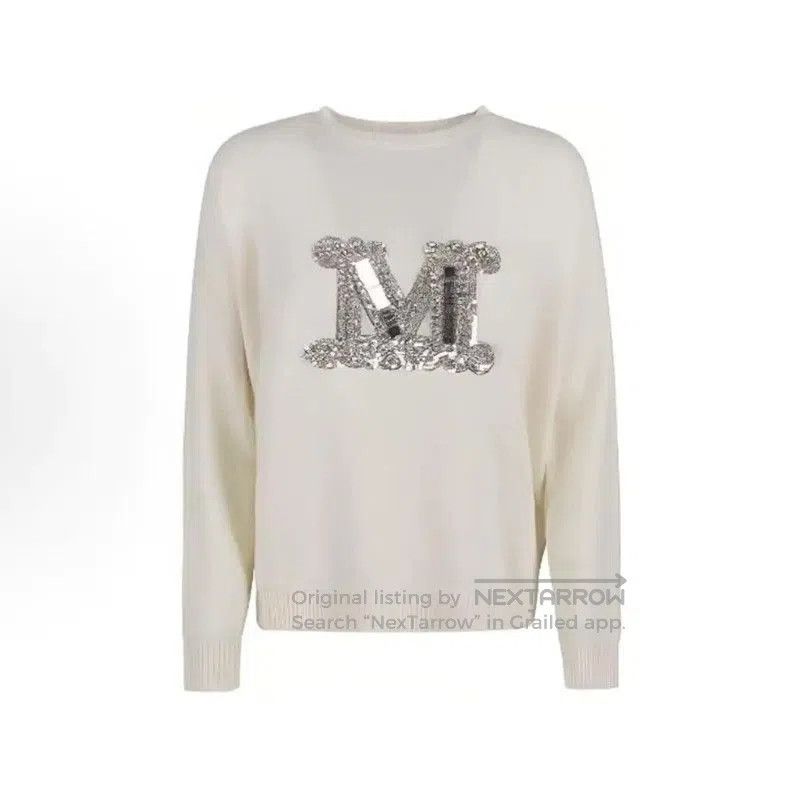 Max Mara MaxMara Elegant Ivory Wool Sweater for Women . Size M / US 6-8 / IT 42-44 - 1 Thumbnail