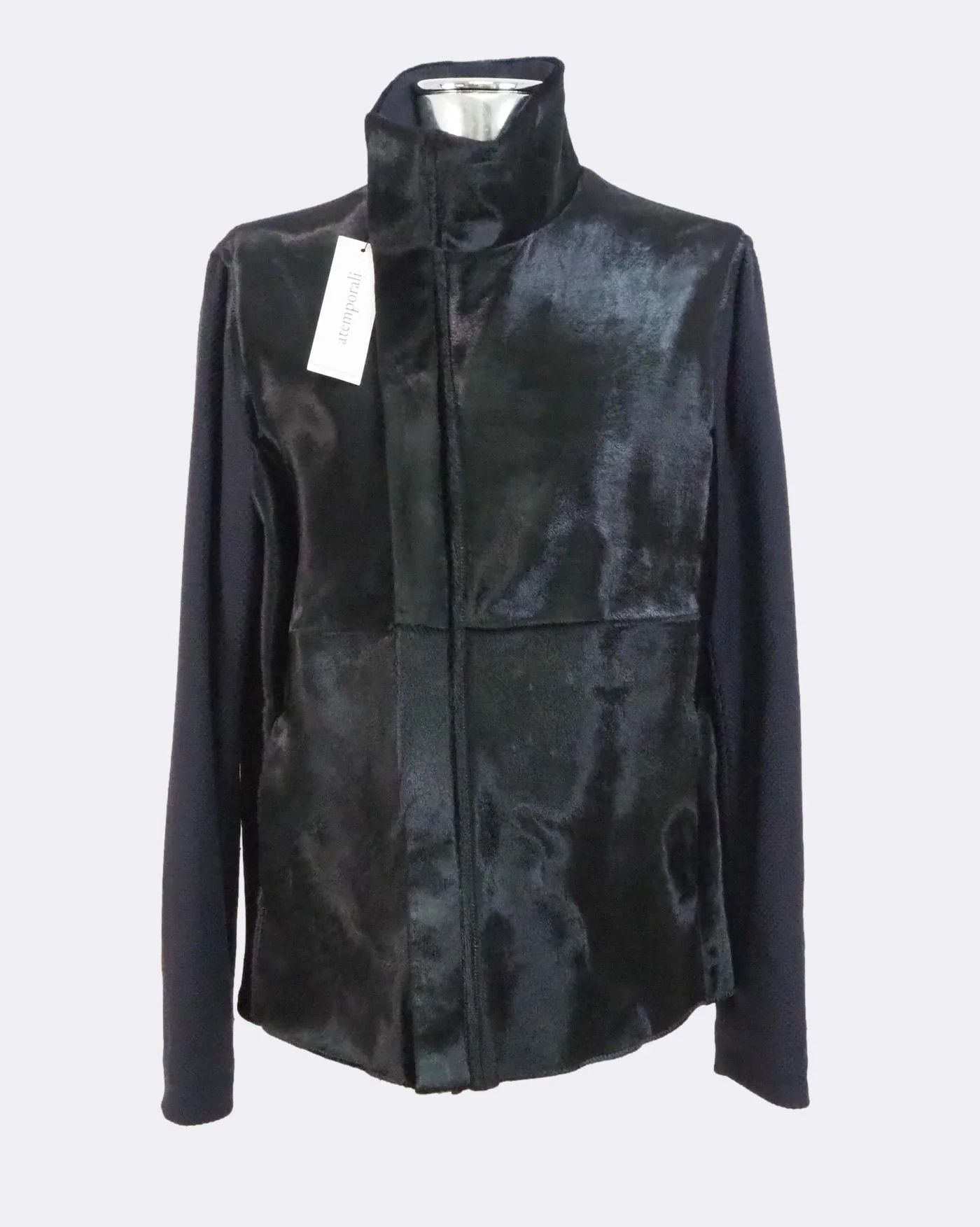 Emporio Armani Emporio Armani Calfskin Hair Leather and Knit Jacket $1795 Size US L / EU 52-54 / 3 - 7 Thumbnail